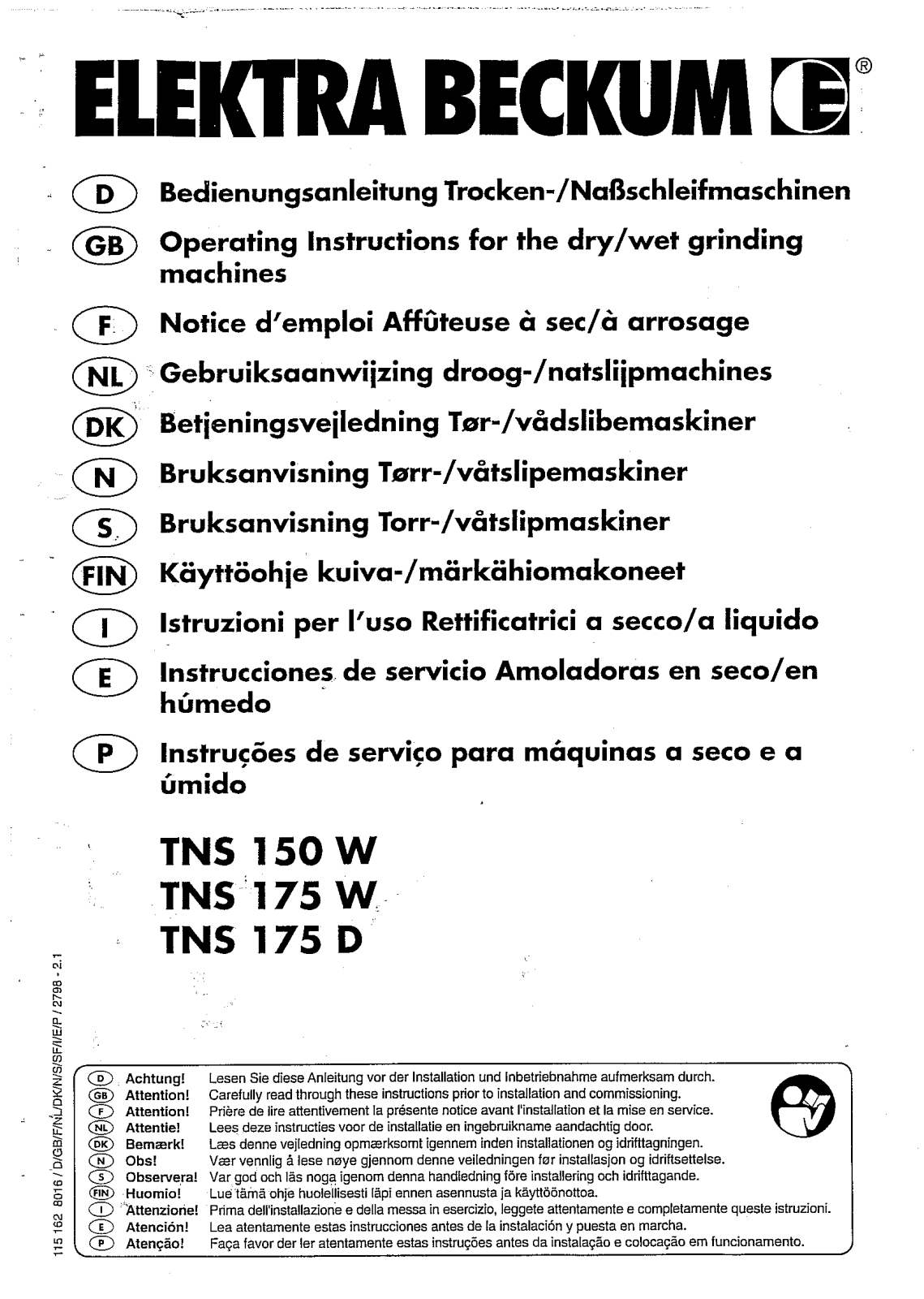 Elektra Beckum 150 W, 175 W, 175 D User Manual 2