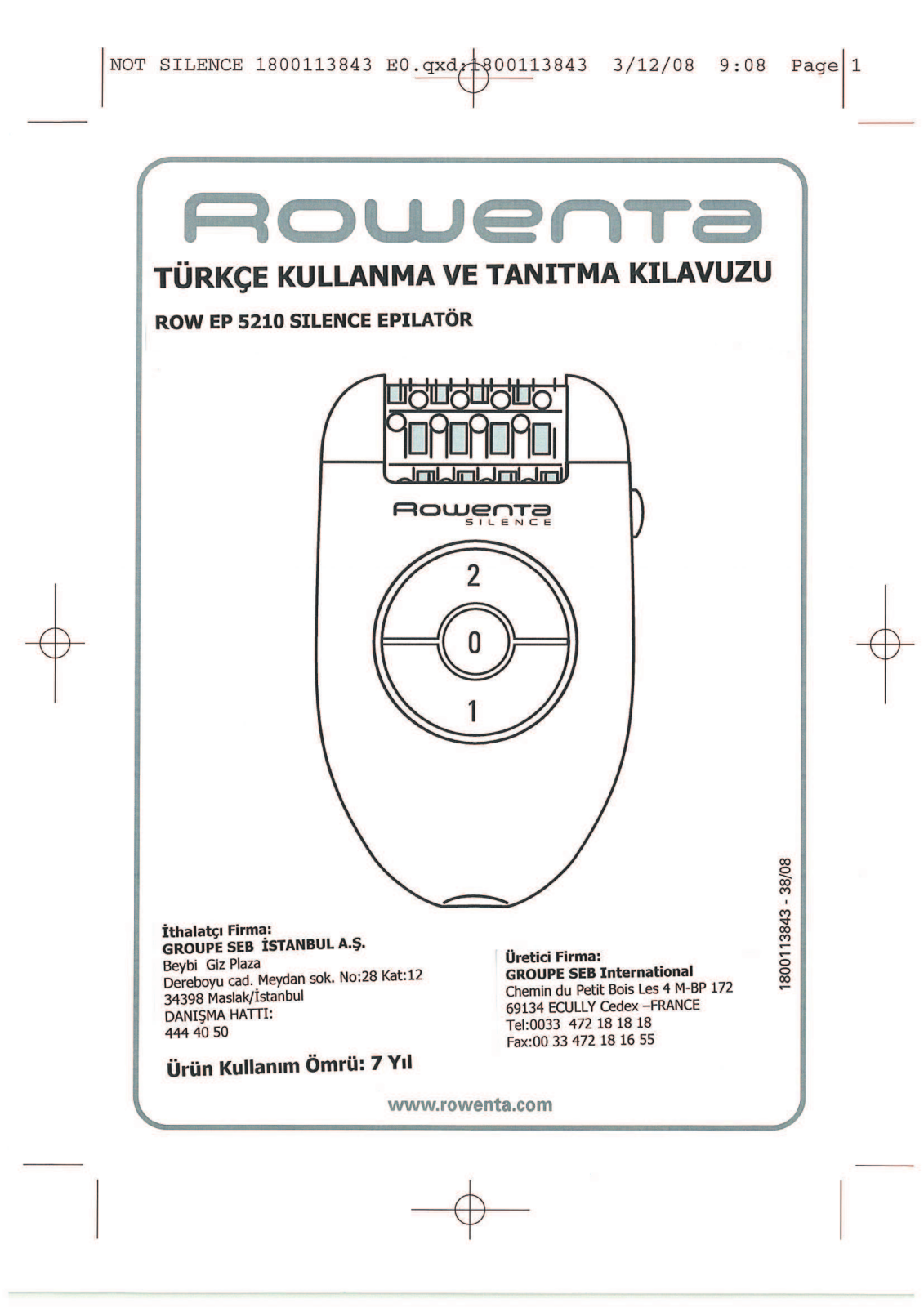 Rowenta EP5210 User manual