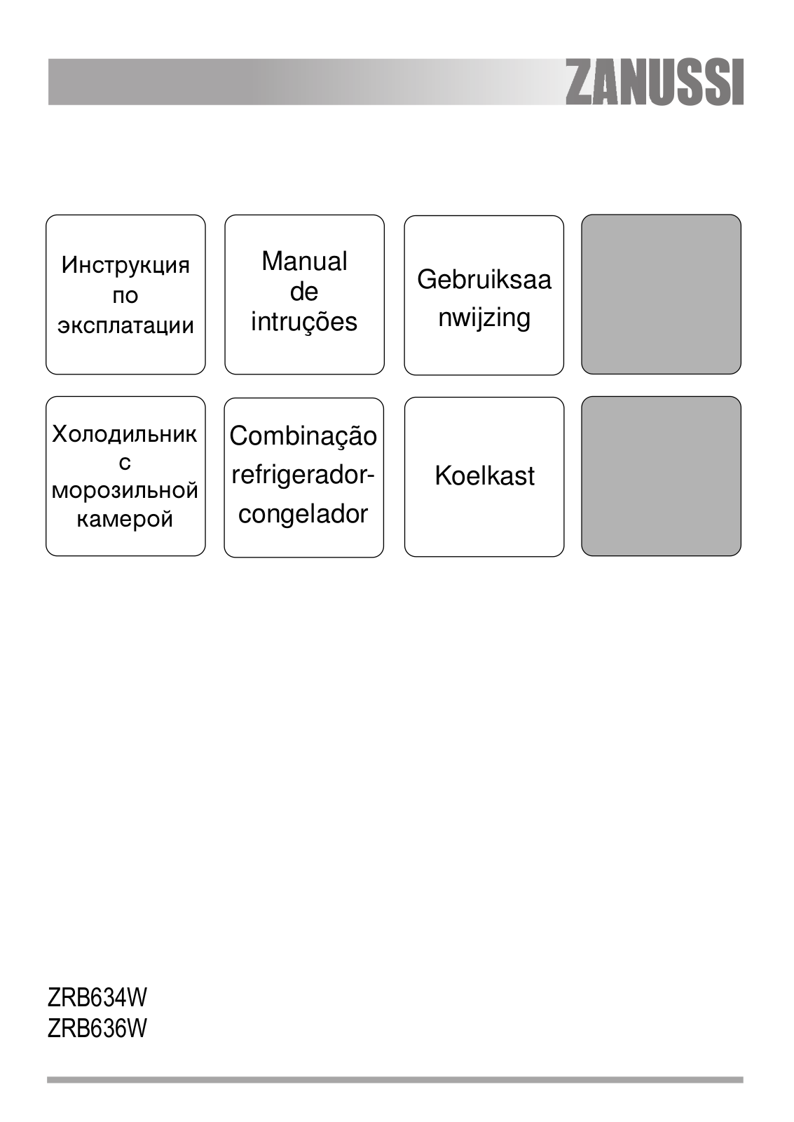 Zanussi ZRB636W, ZRB634W User Manual