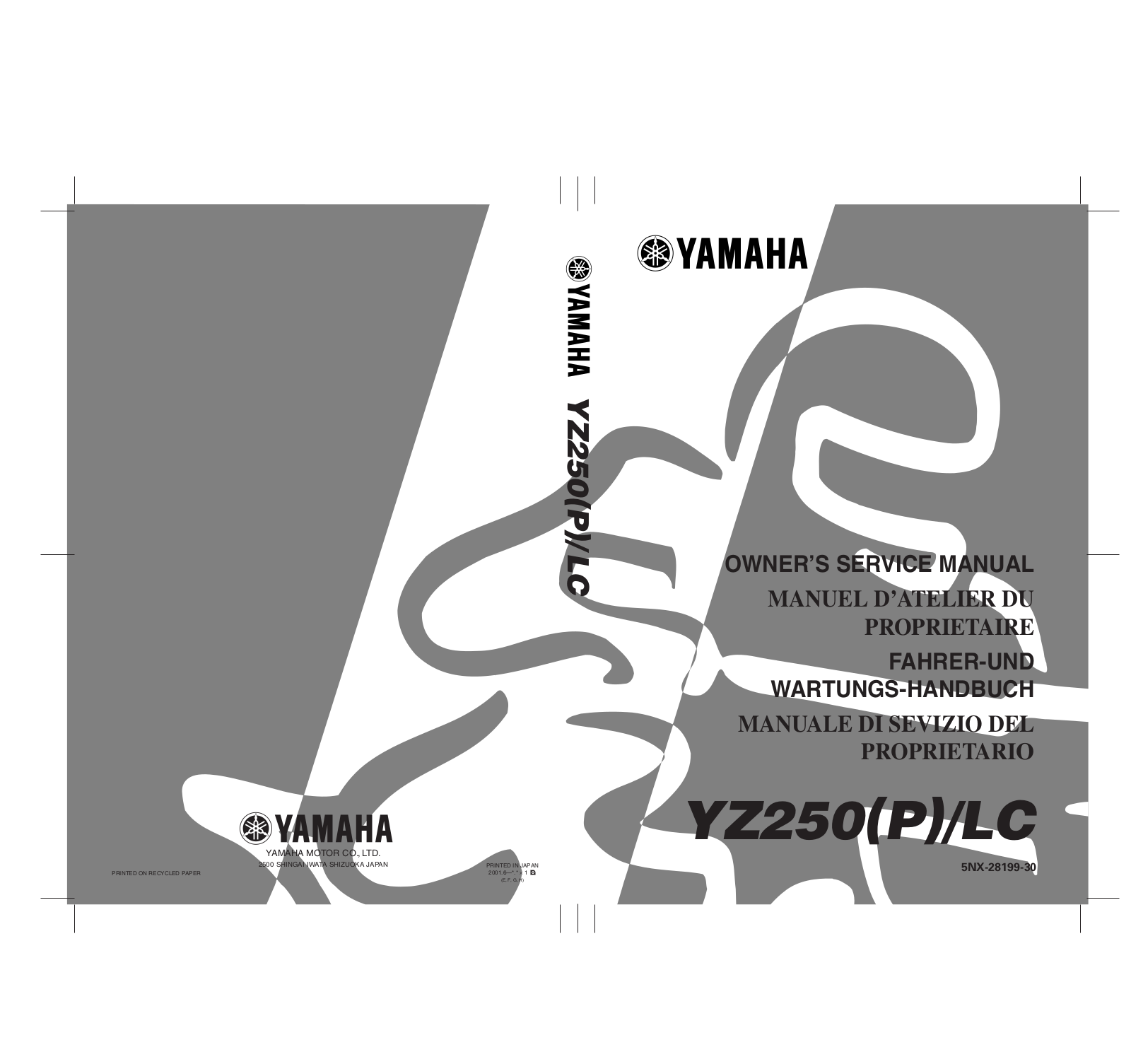 Yamaha YZ250 (P) LC 2002 Owner's manual