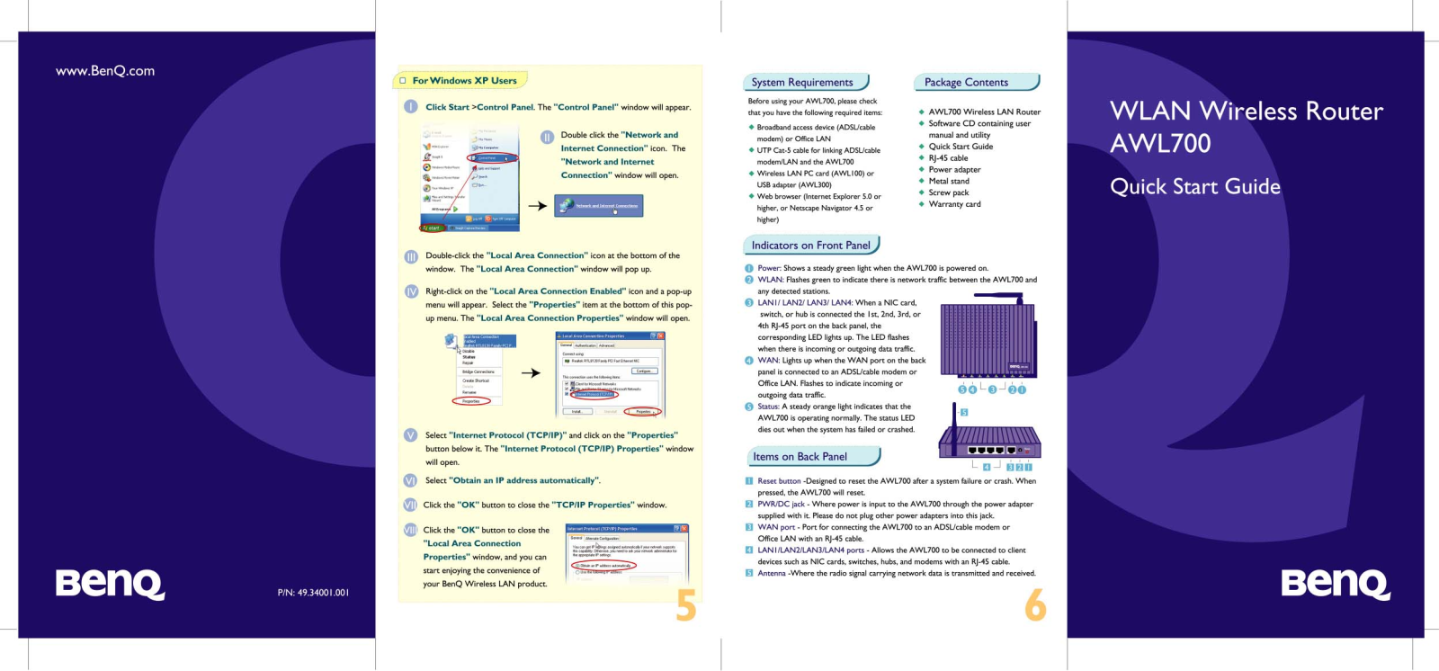 BenQ AWL700 Quick Start Guide