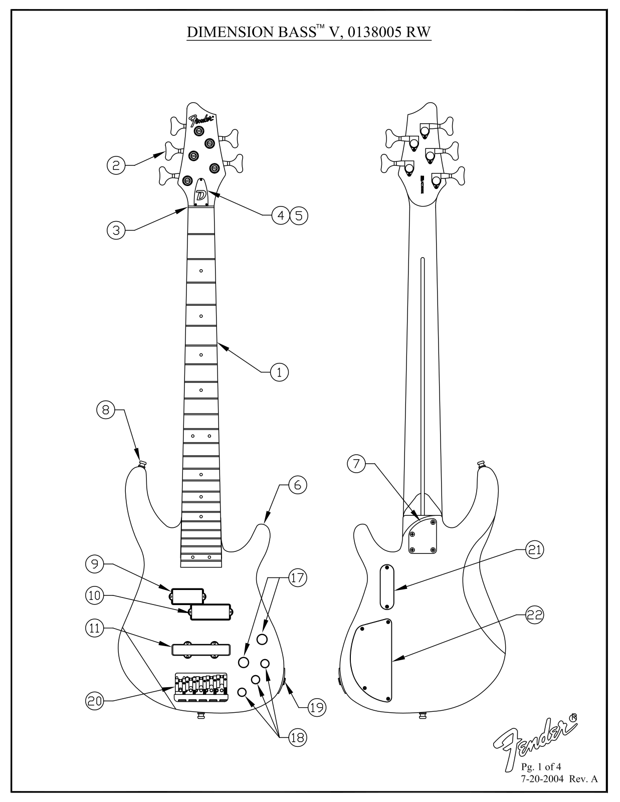 Fender Dimension-Bass-V Service Manual