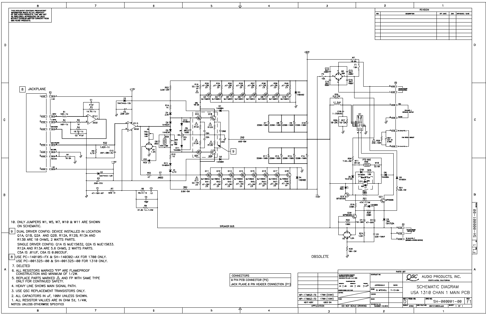 QSC USA-1310 Schematic