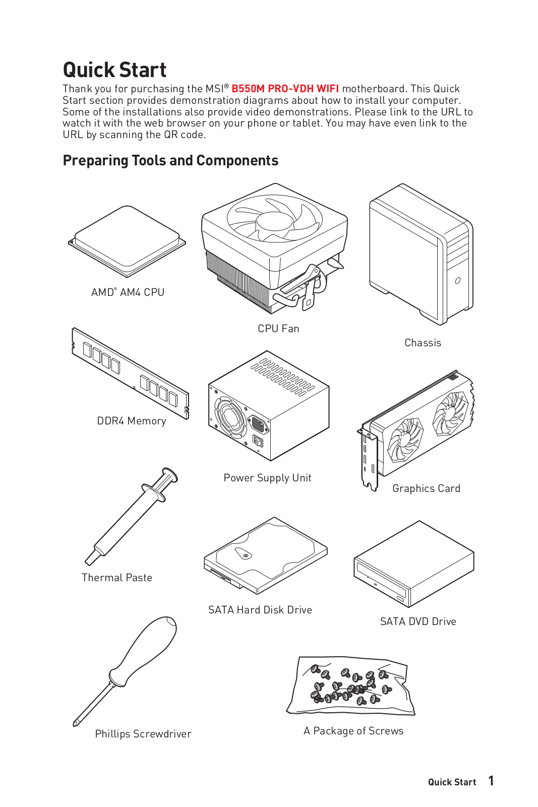 MSI B550M Pro-VDH WIFI User Manual