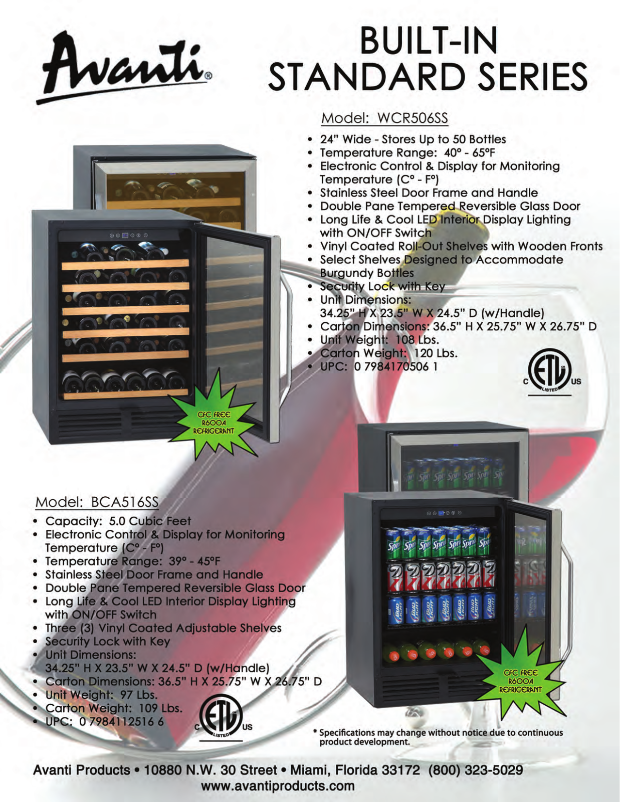 Avanti Products AVA1340 Specifications - ManualMachine.com