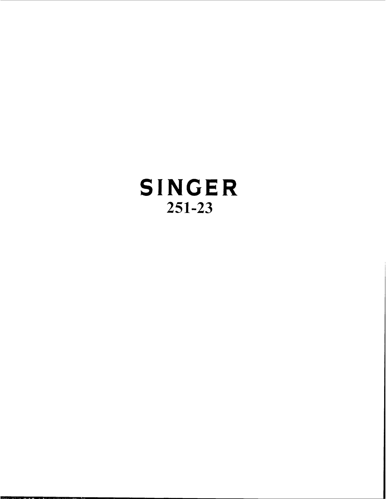 SINGER 251-23 Parts List