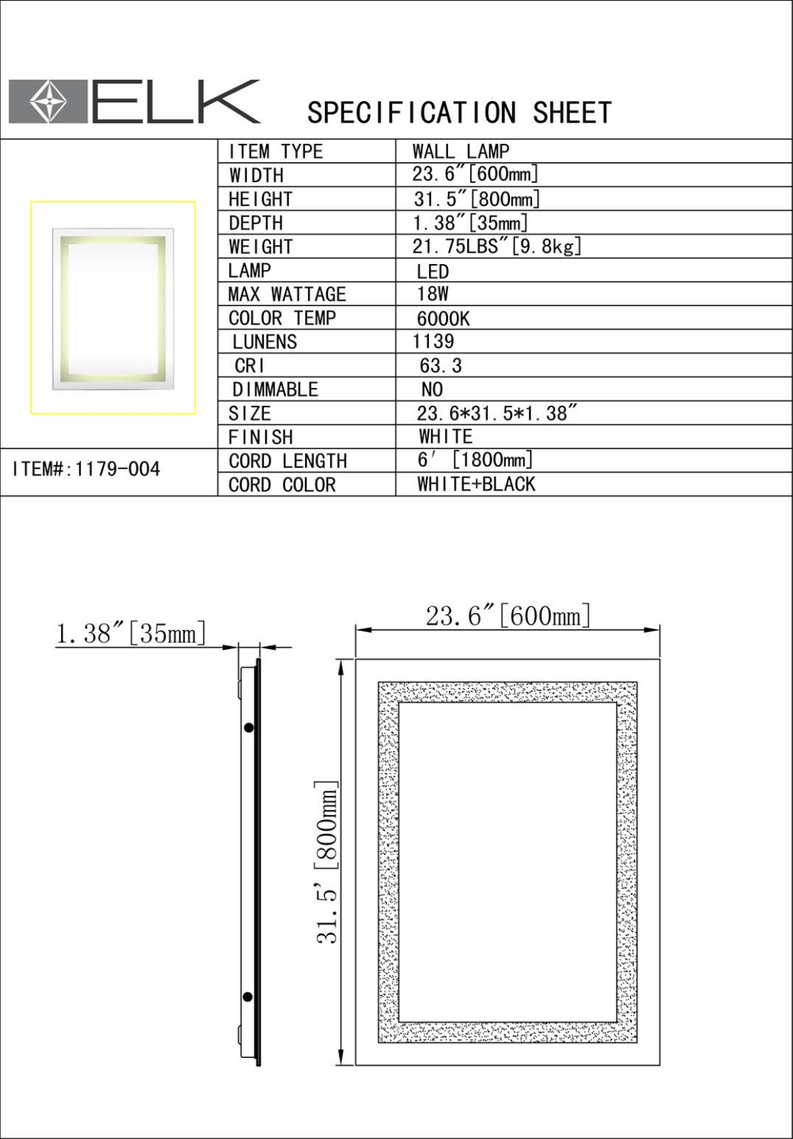 ELK Home 1179004 User Manual