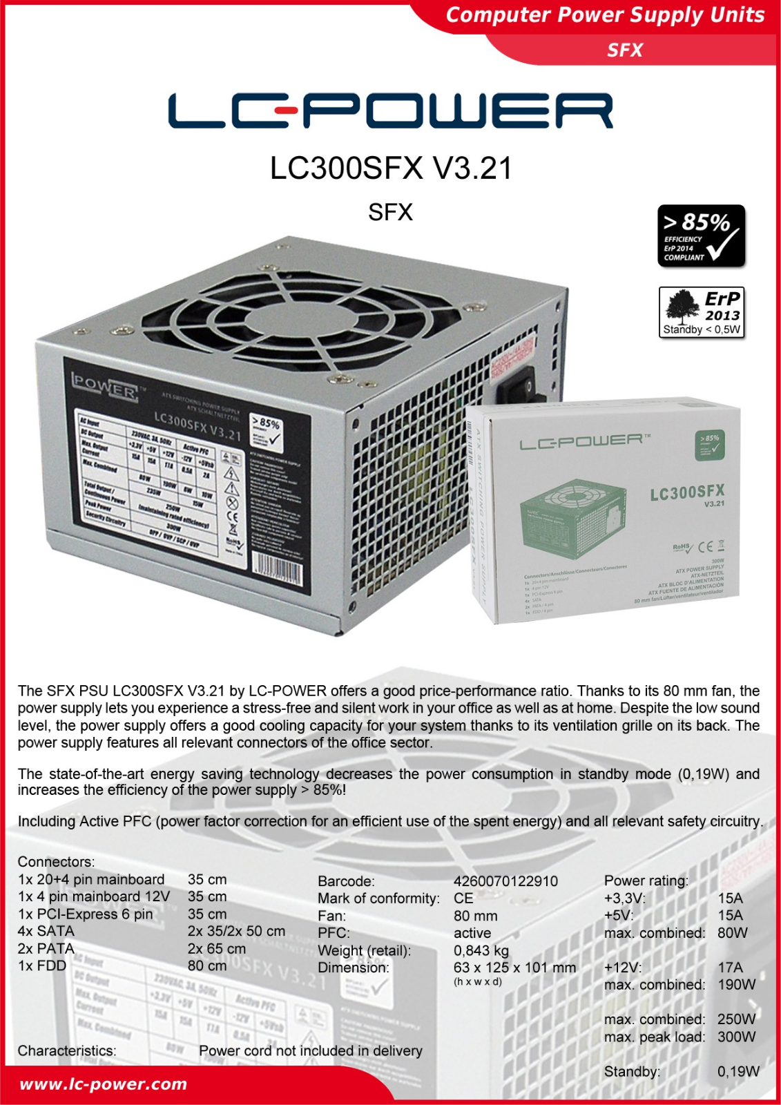 LC-Power LC300SFX User Manual