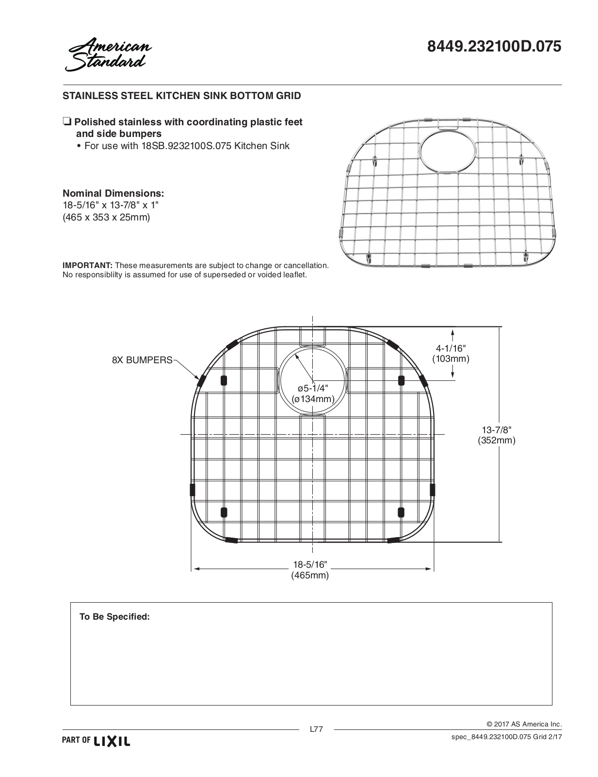 American Standard ASD10316 Specifications - ManualMachine.com