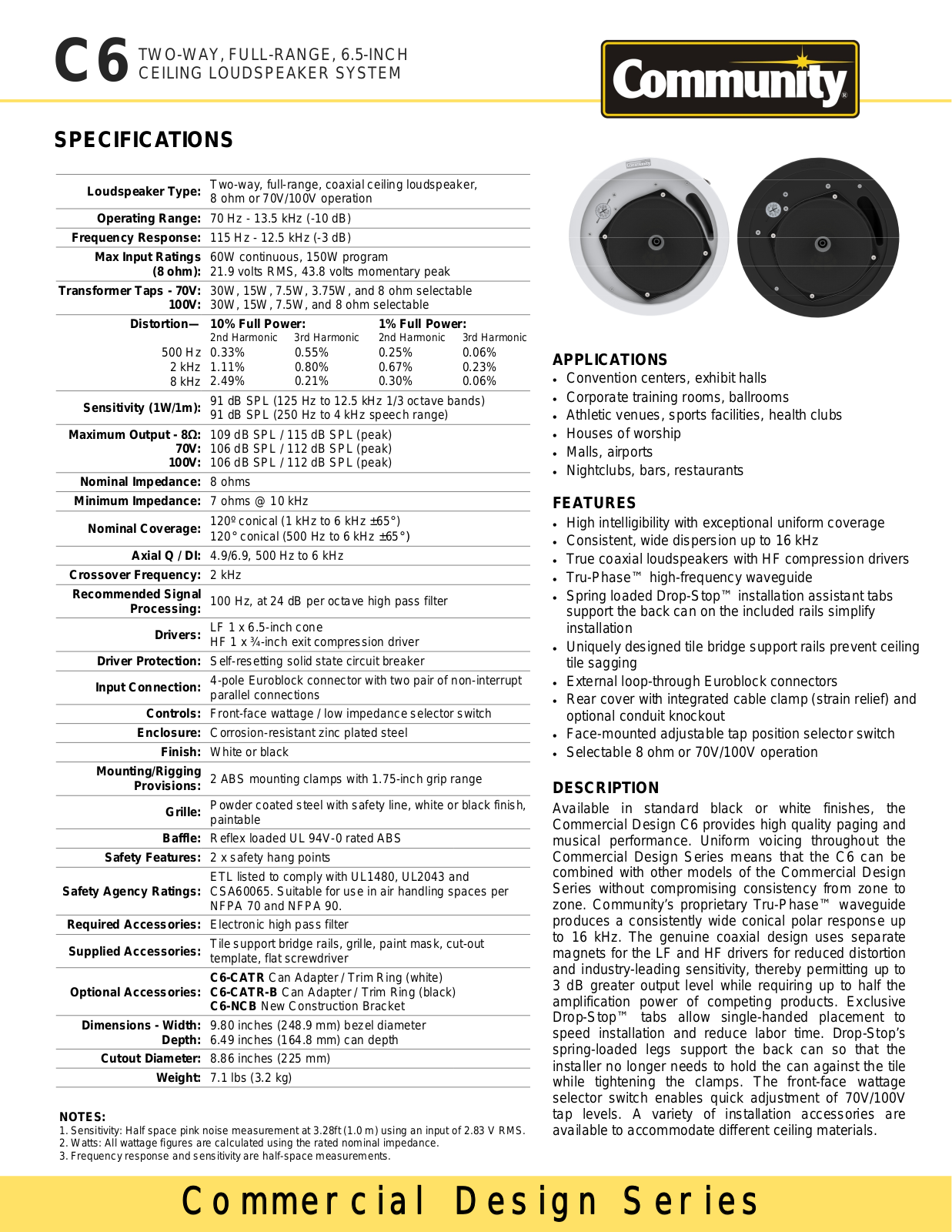 Community C6 Specifications