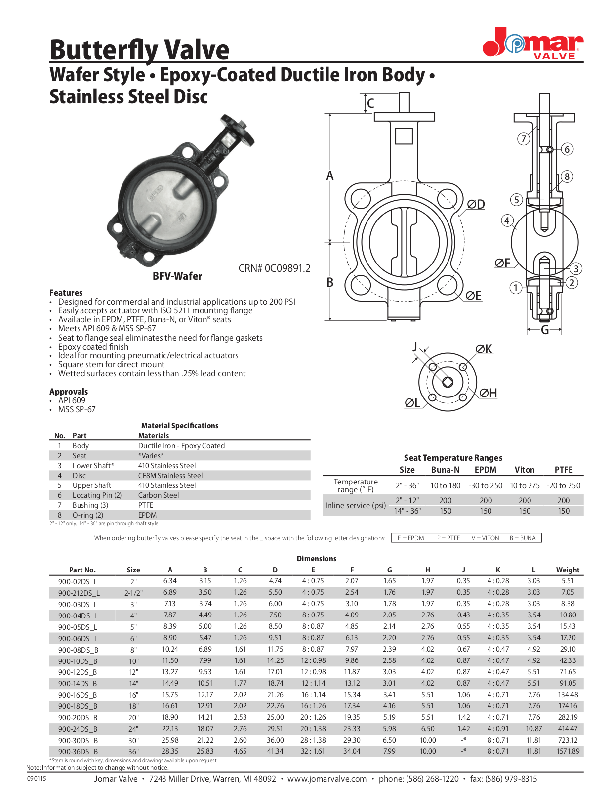 Jomar BFV-Wafer User Manual