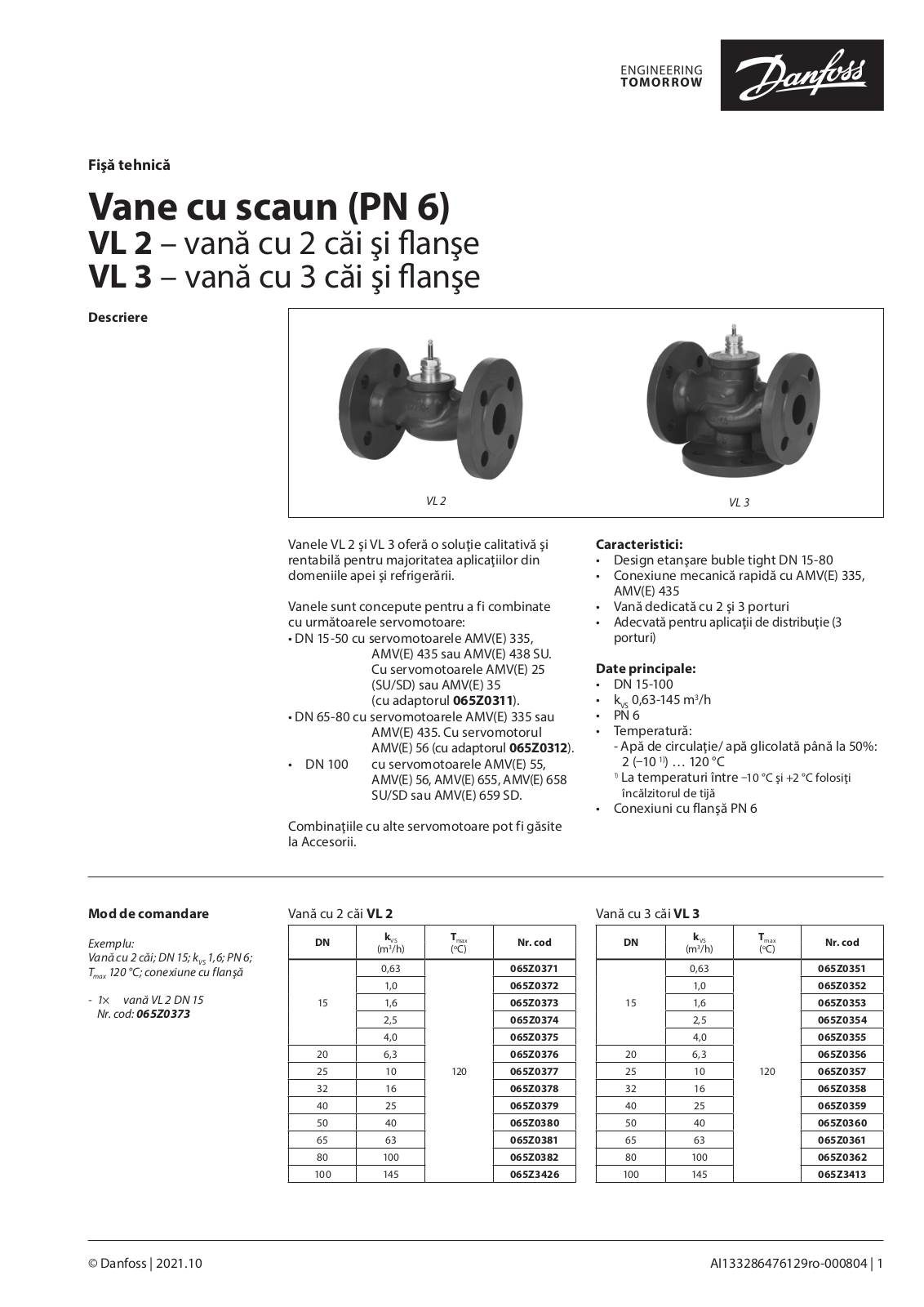 Danfoss VL 2, VL 3 Data sheet