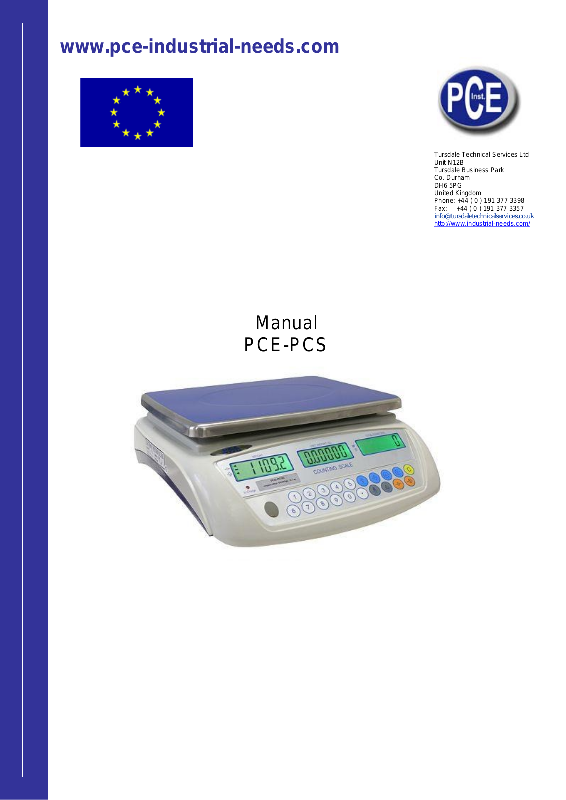 PCE Instruments PCE-PCS 30, PCE-PCS 6, PCE-PCS 30-ICA, PCE-PCS 6-ICA Users guide - ManualMachine.com