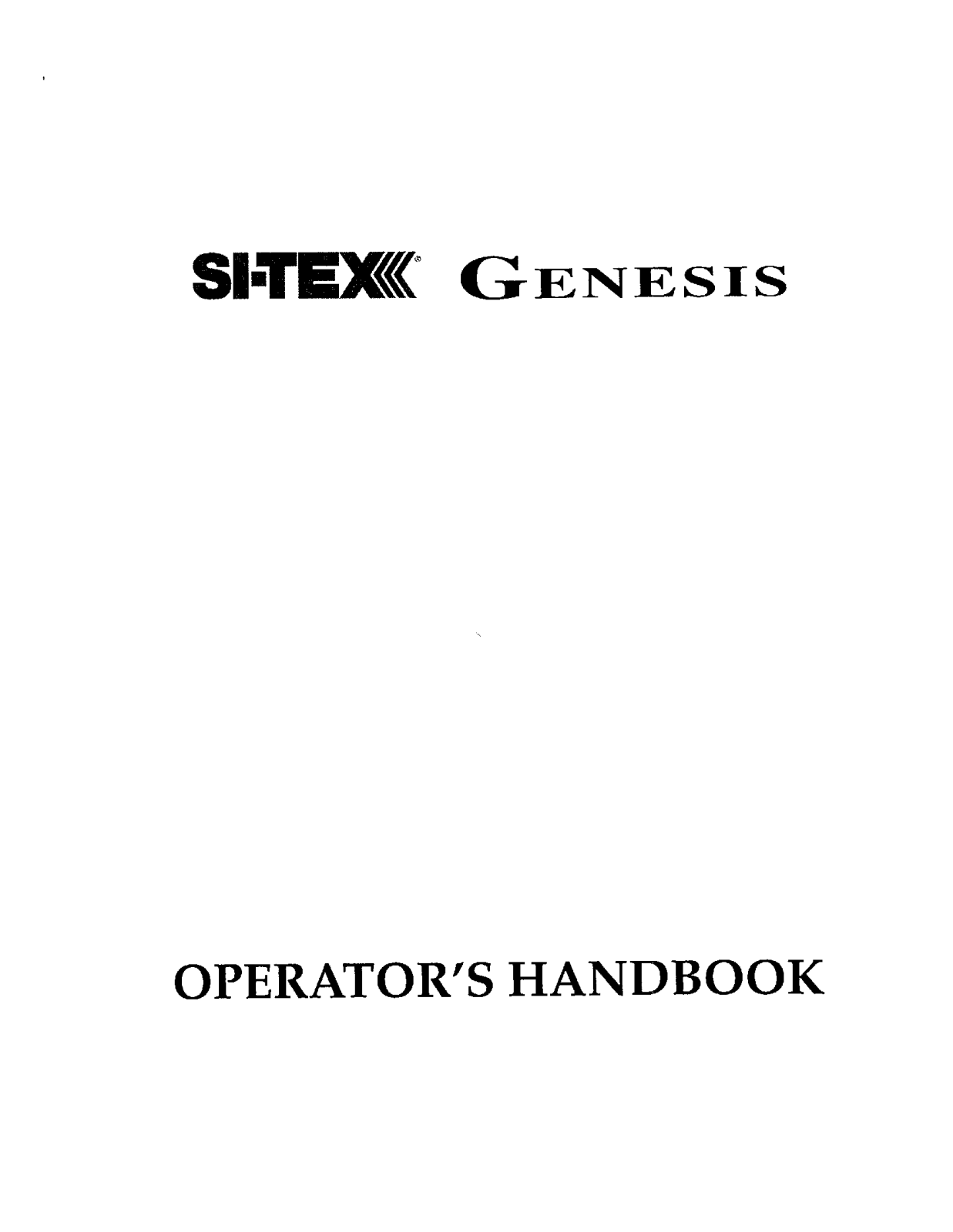 Si-tex Genesis User's Manual