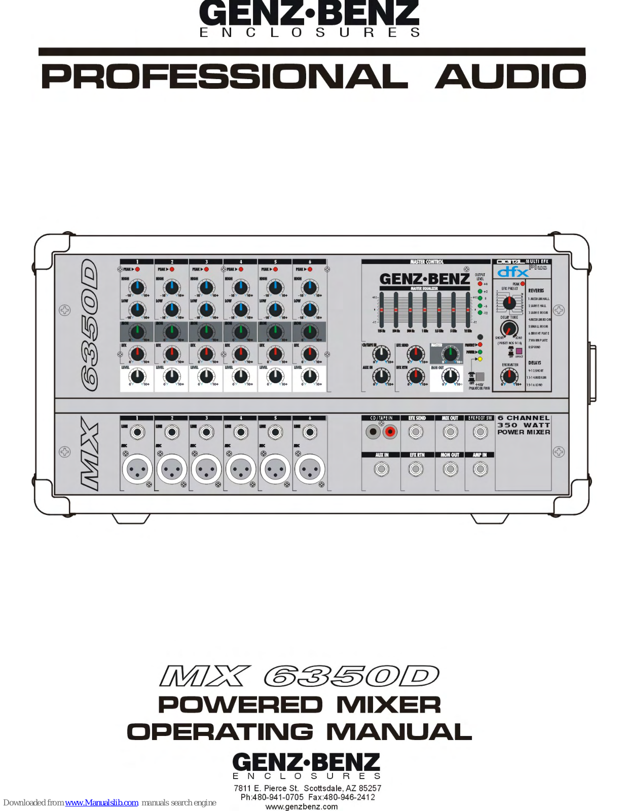 Genz Benz MX 6350D Operating Manual