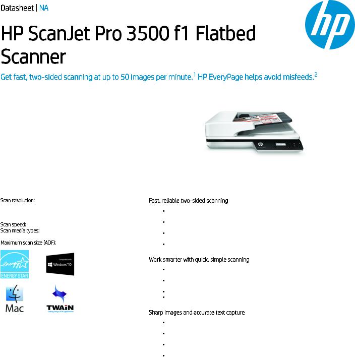 HP ScanJet Pro 3500 Datasheet