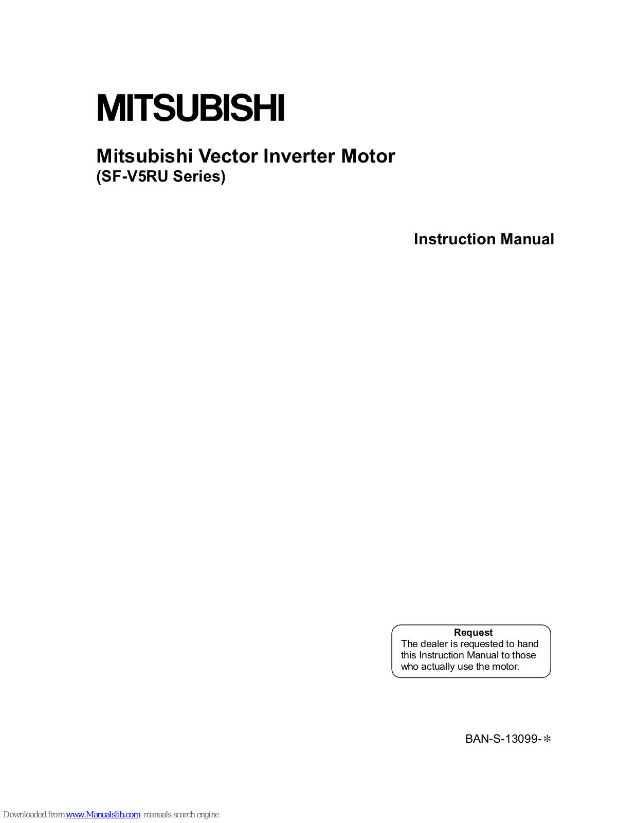 Mitsubishi SF-V5RU Instruction Manual