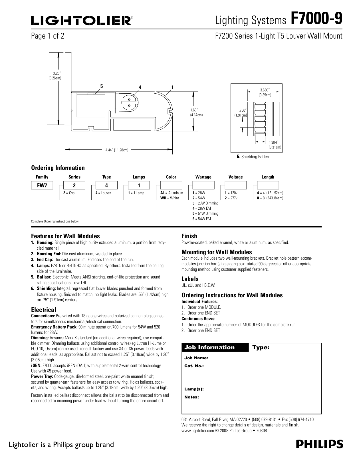 Lightolier F7000-9 User Manual