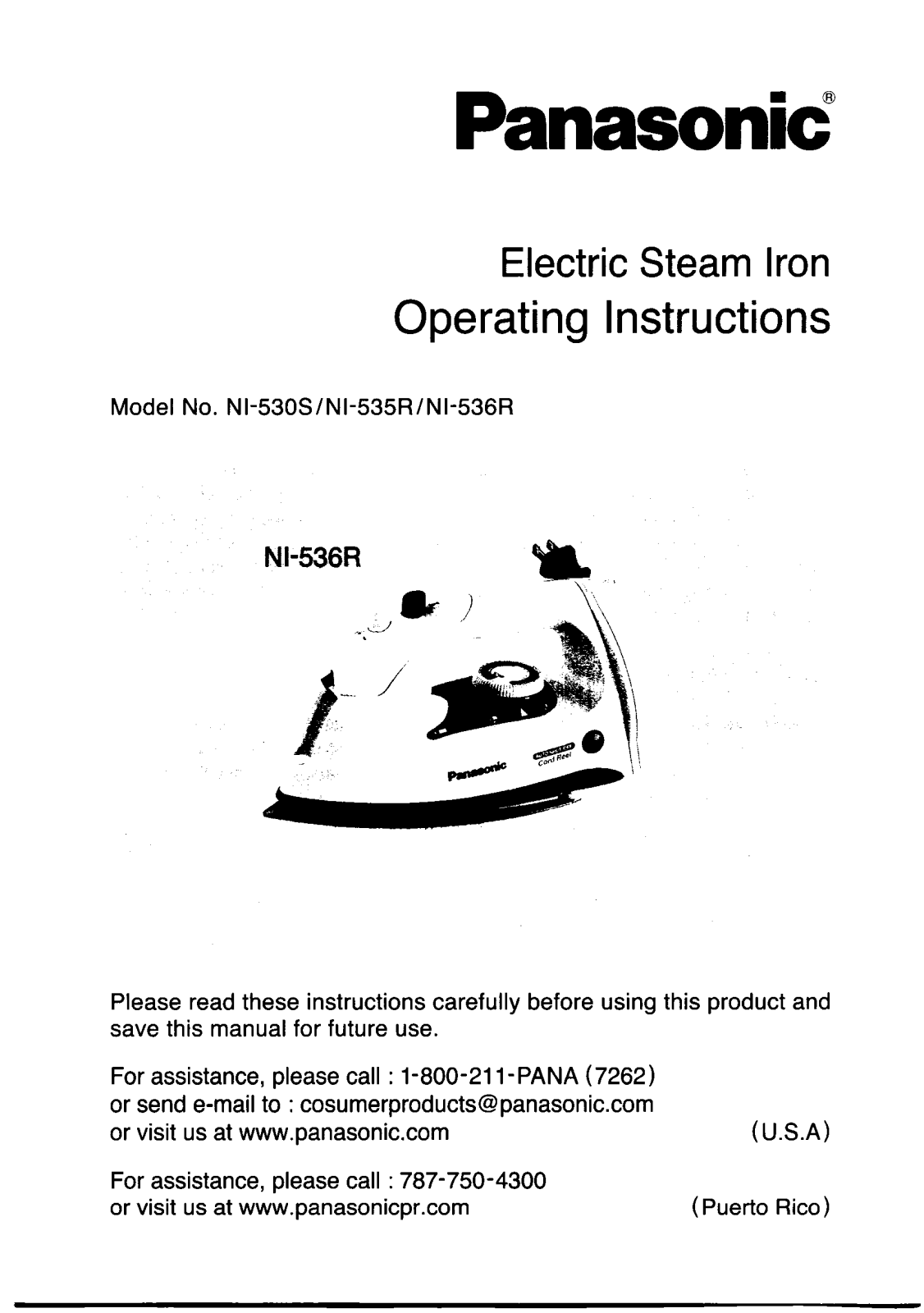 Panasonic NI-536R, NI-535R, NI-530S User Manual