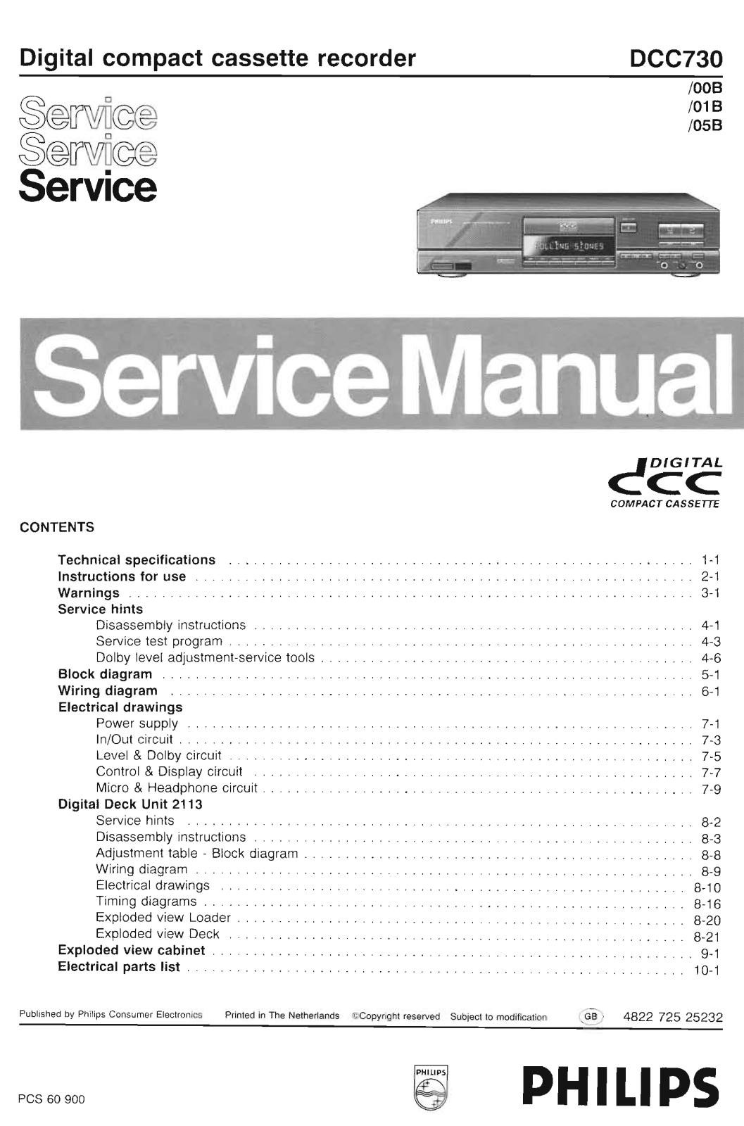 Philips DCC-730 Service Manual