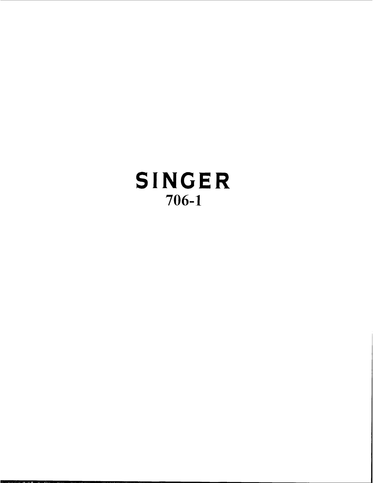 SINGER 706-1 Parts List