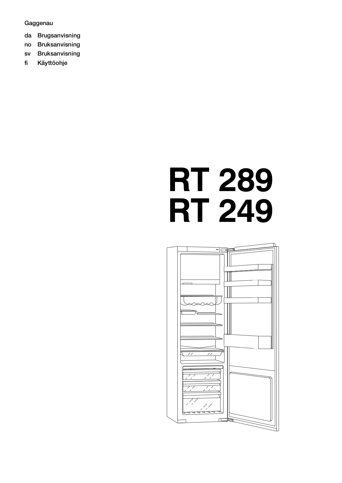 Gaggenau RT249202, RT289202 User Manual