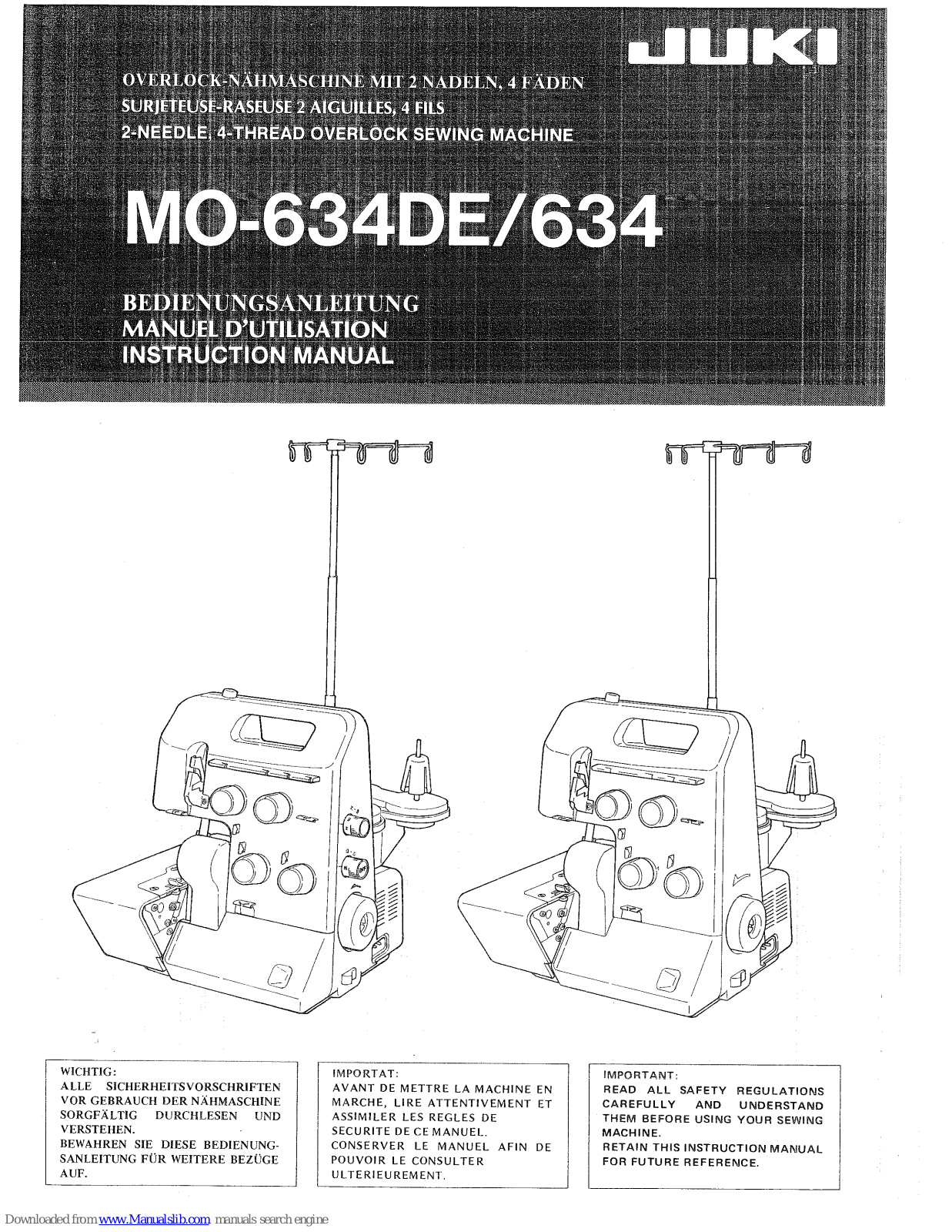 JUKI MO-634DE, MO-634 Instruction Manual