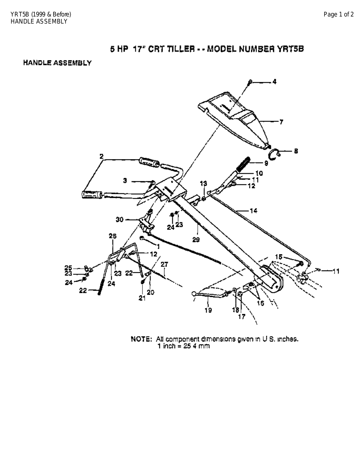 Ayp YRT5B PARTS LIST