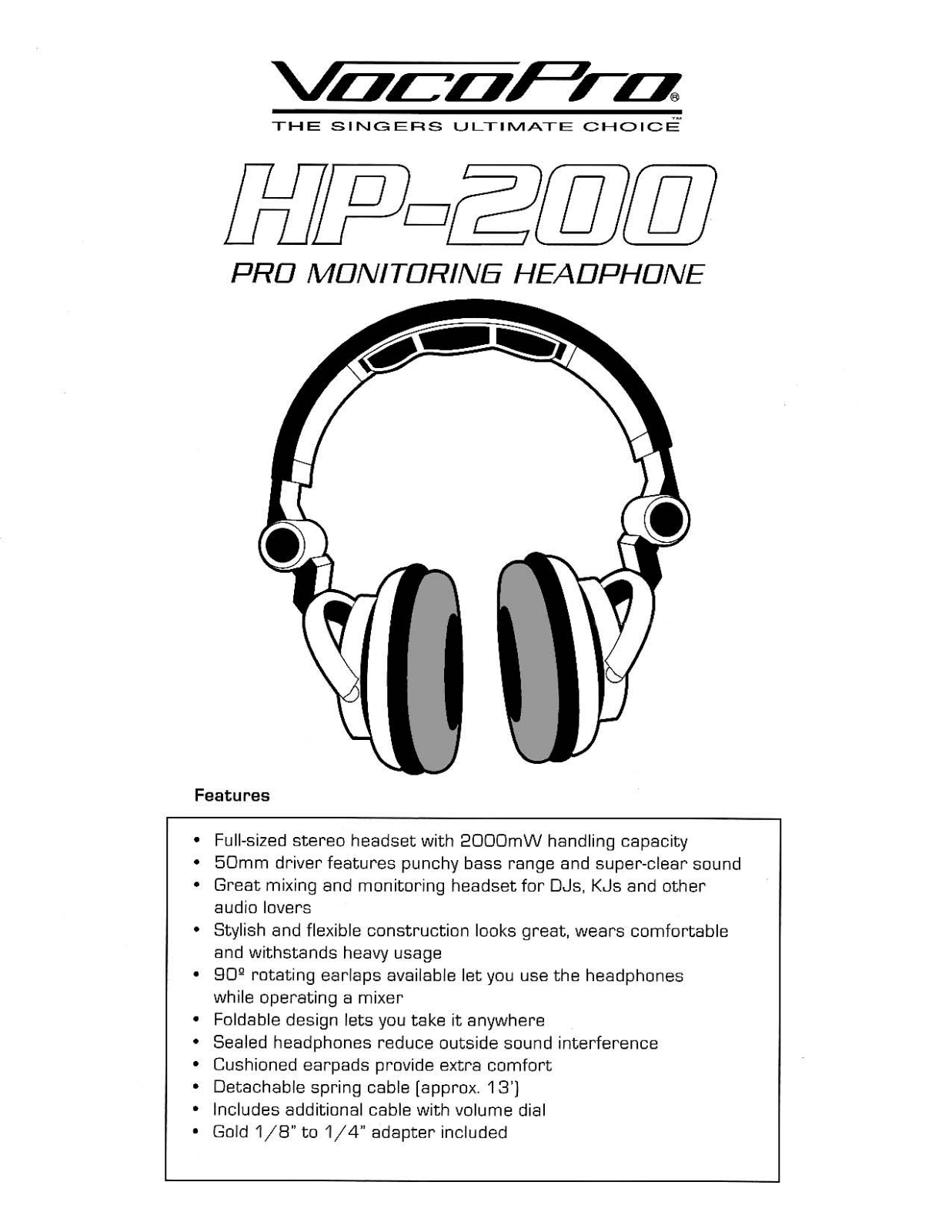 VocoPro HP-200 User Manual