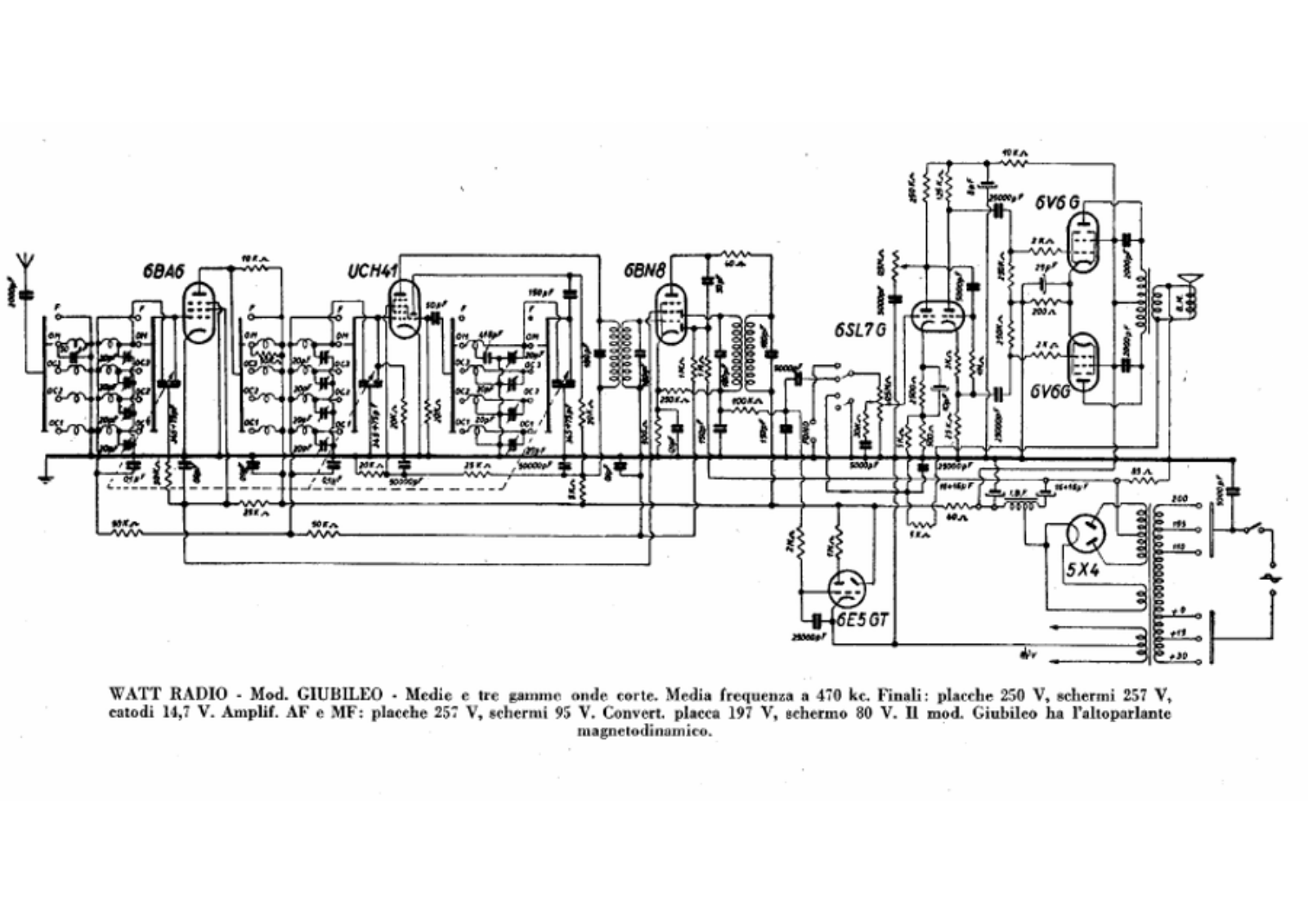 Watt Radio giubileo schematic