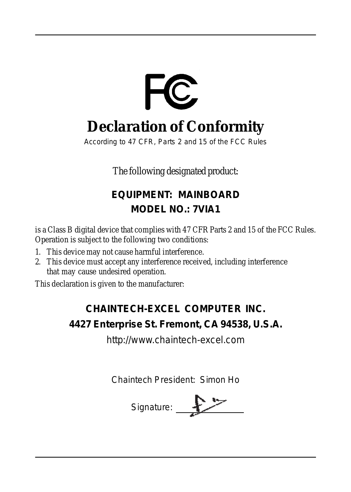 Chaintech 7VIA1 User Manual - ManualMachine.com
