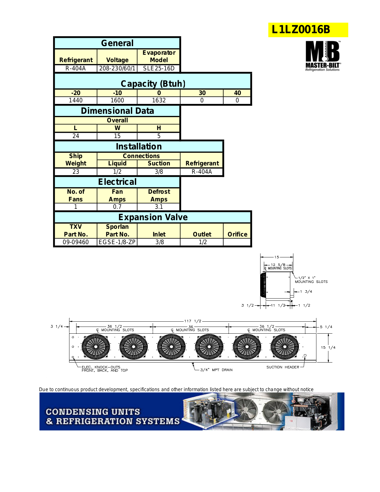 Master-Bilt L1LZ0016B User Manual