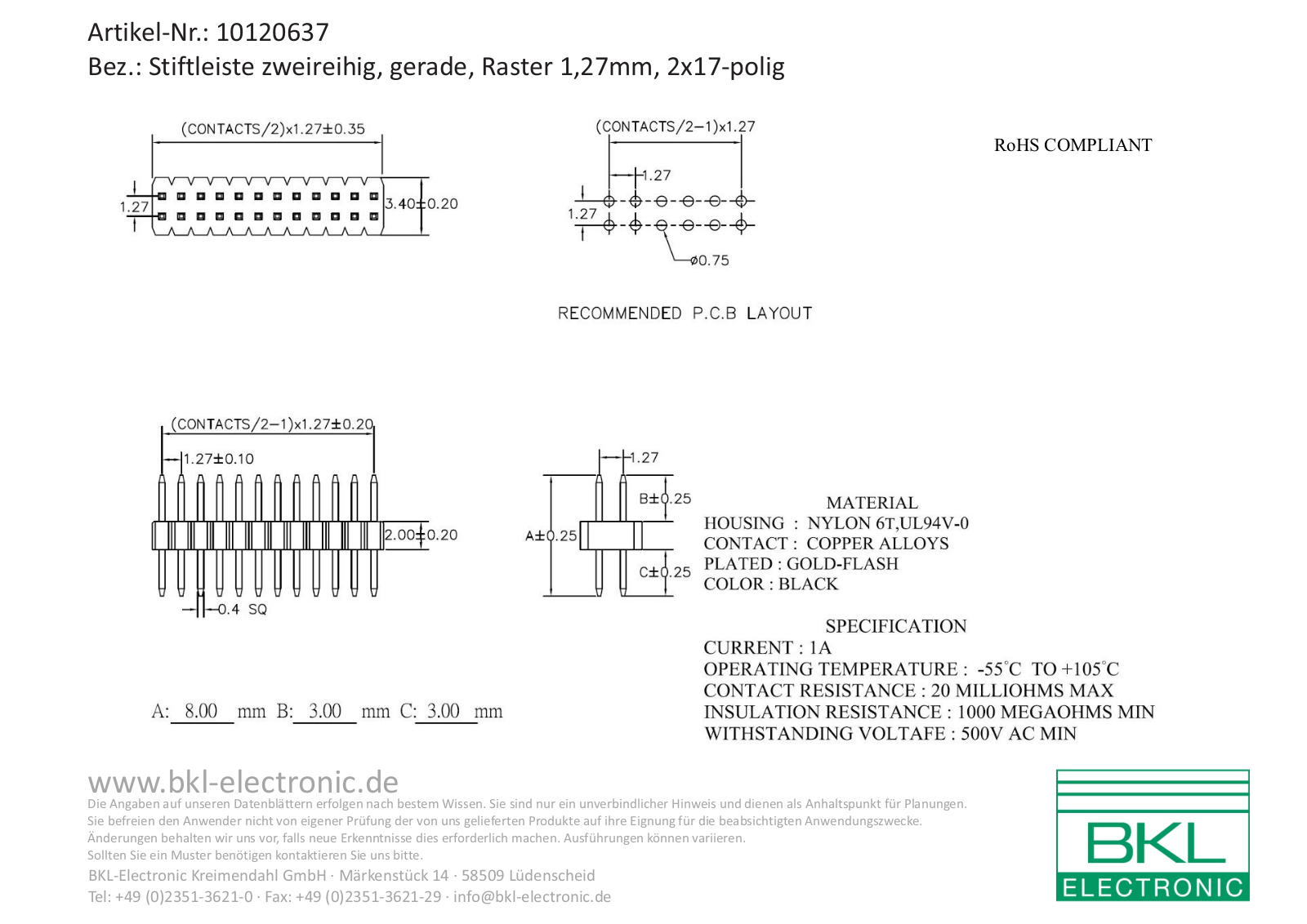 BKL BKL 10120637 Datasheet - ManualMachine.com