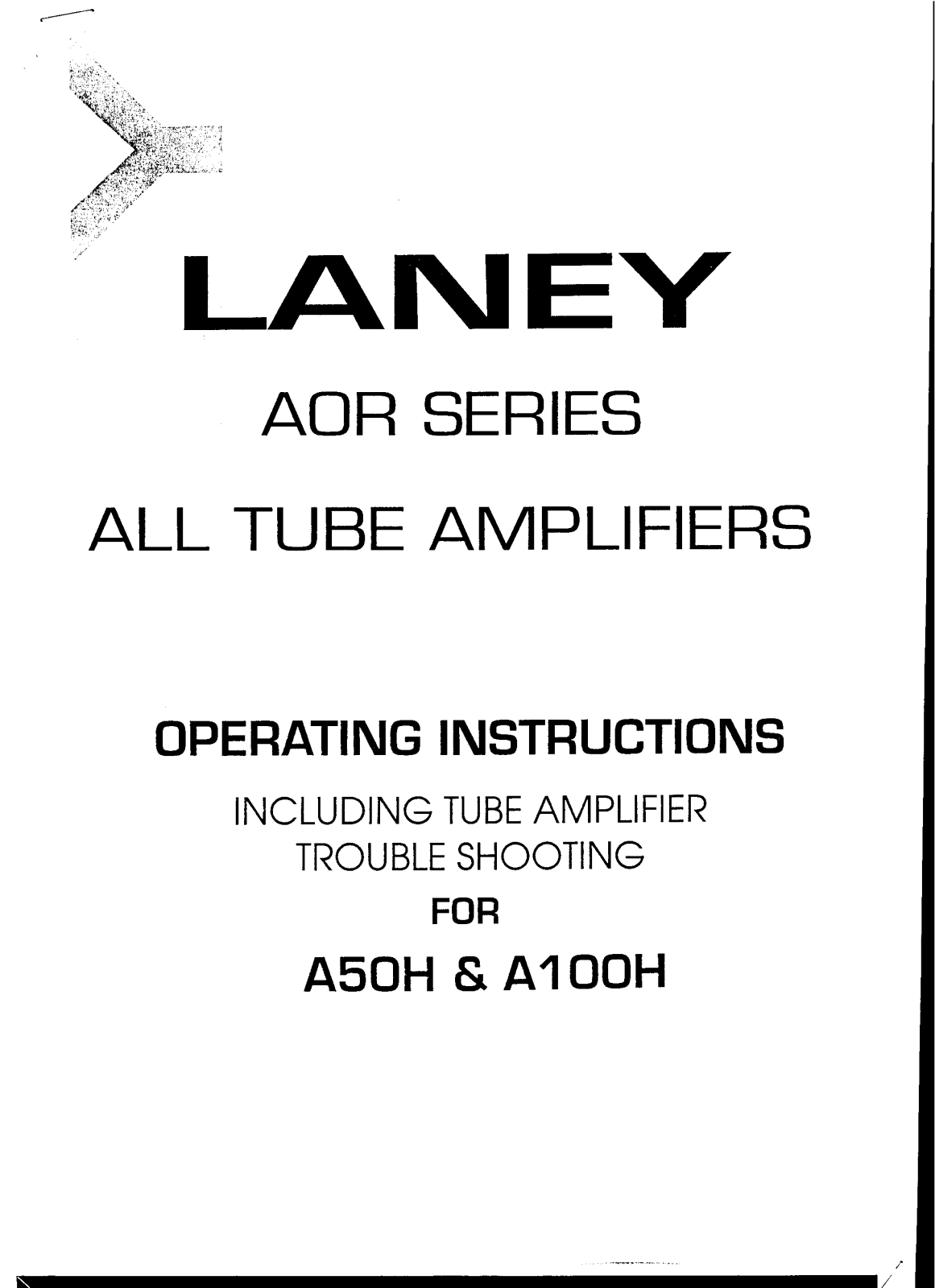 Laney A50H, A100H Owner's Manual