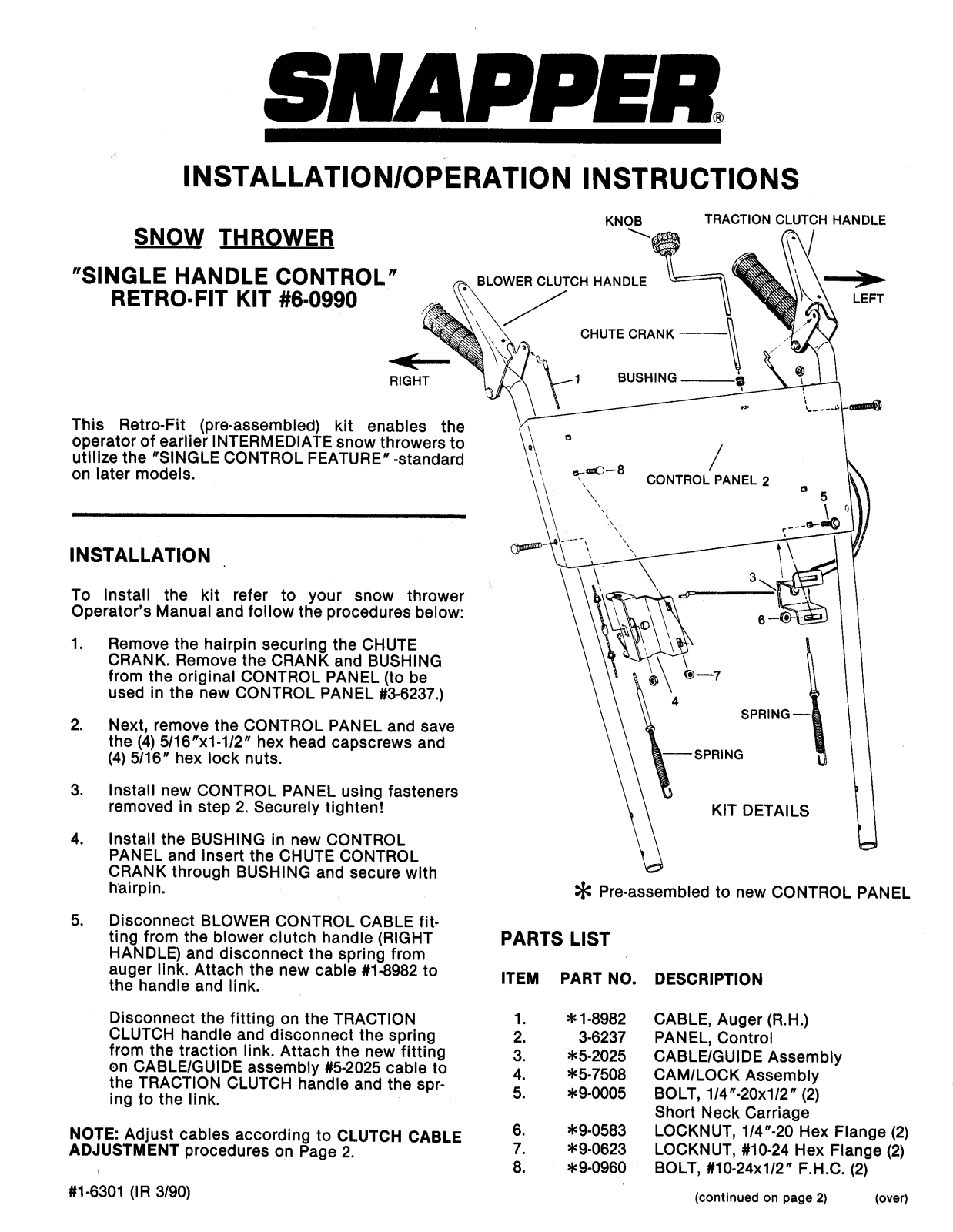 Snapper 6-0990 User Manual