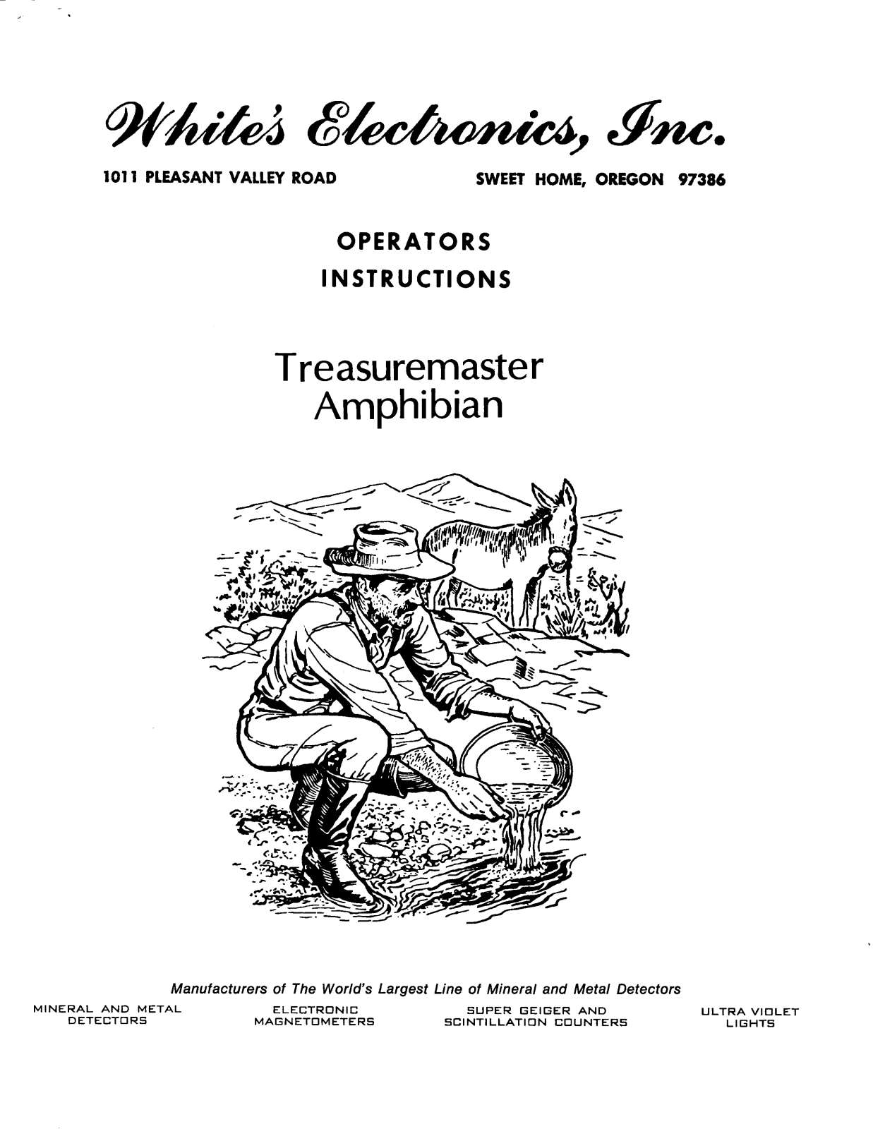 Whites Electronics TM AMPHIBIAN User Manual