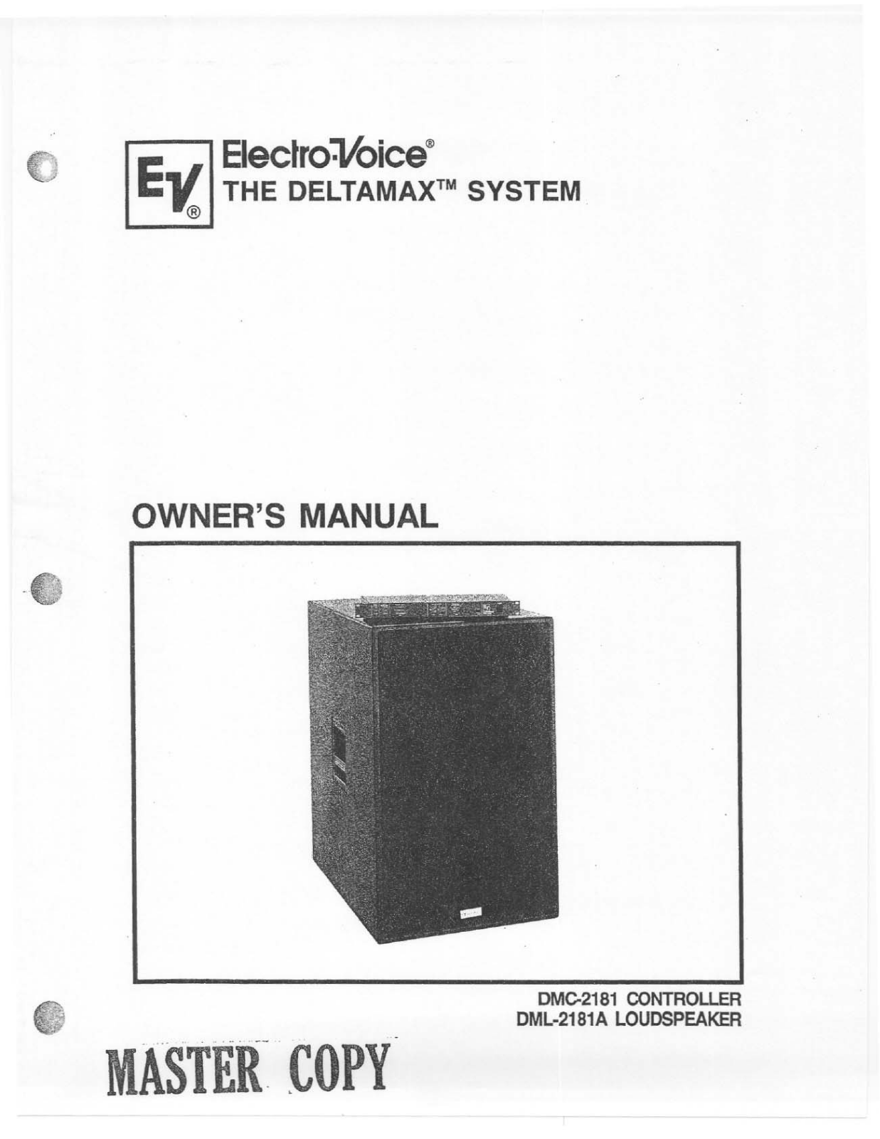 Electro-voice DMC-2181, DML-2181A User Manual
