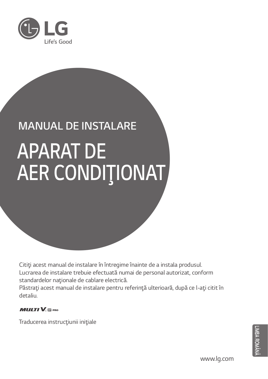 LG ARUN220LLN4 INSTALLATION MANUAL