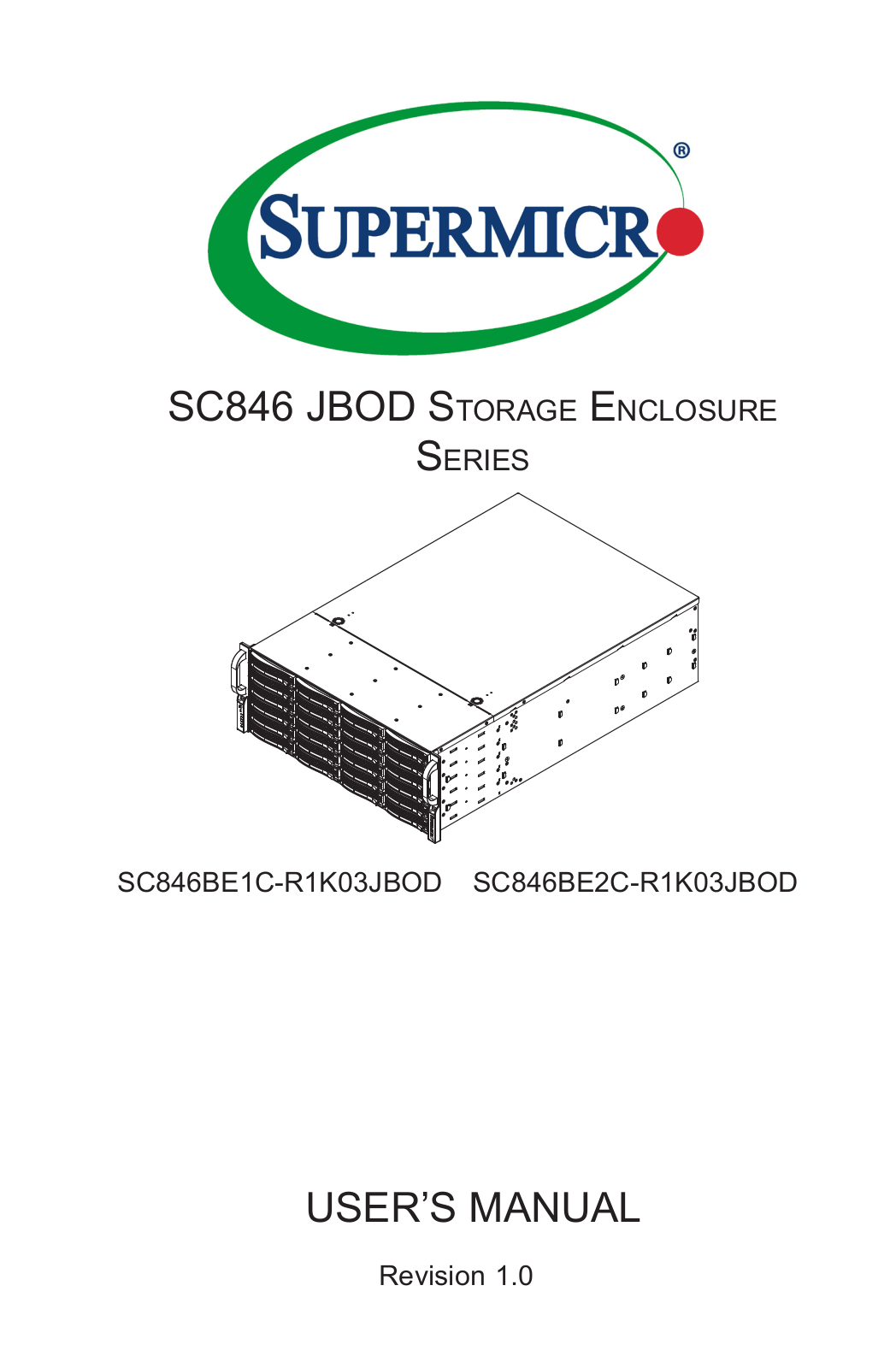 Supermicro SuperChassis 846BE1C-R1K03JBOD operation manual