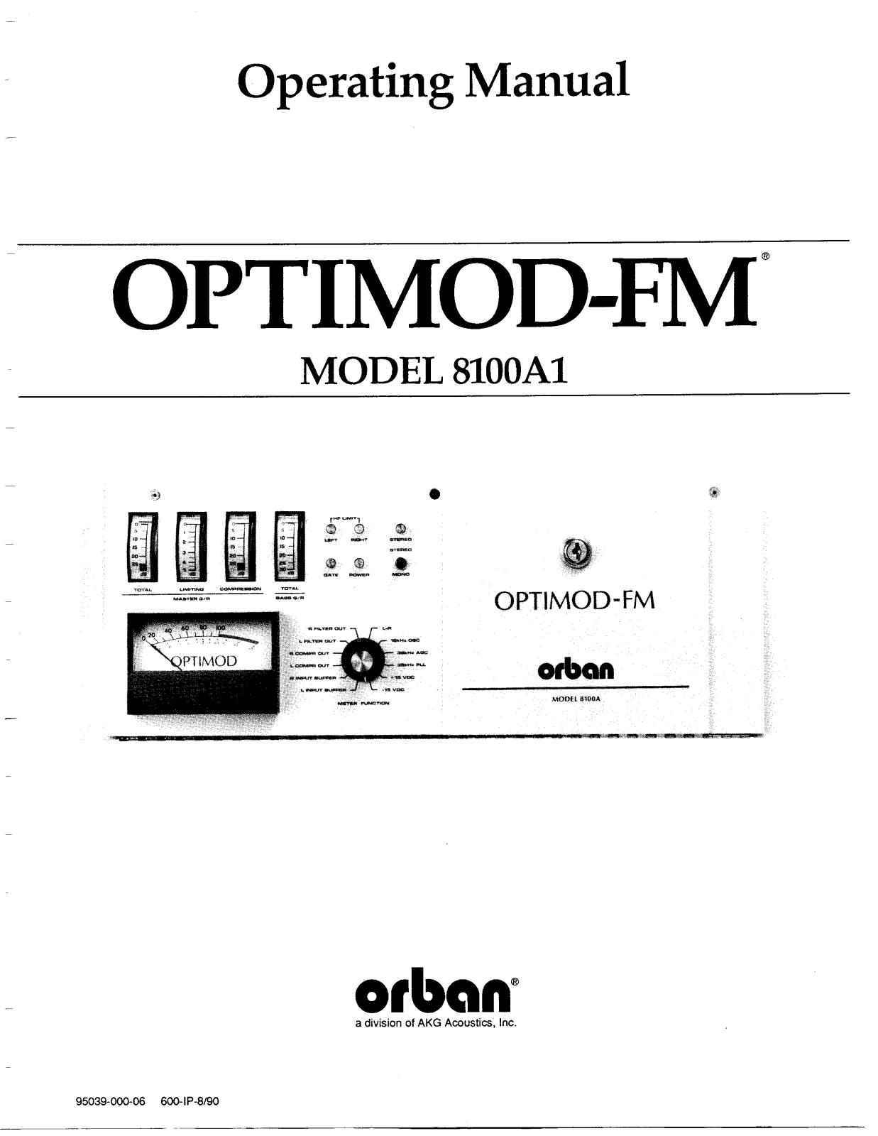 Orban FM 8100A1 Service manual