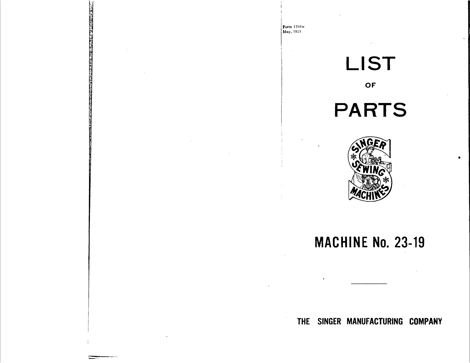 Singer 23-19 User Manual