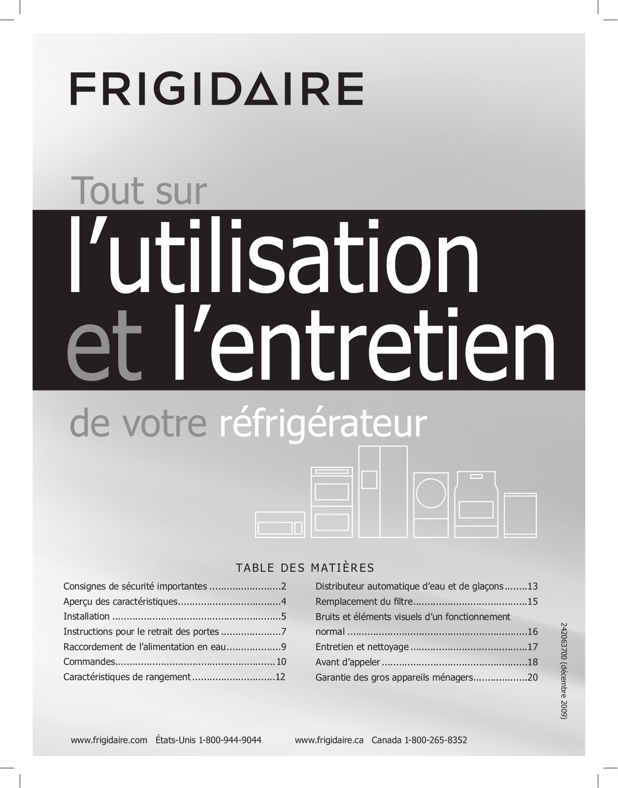 FRIGIDAIRE FFC2323L, FGHC2335LP, FGHS2332LE, FGUS2632LP, FGUS2642LF User Manual