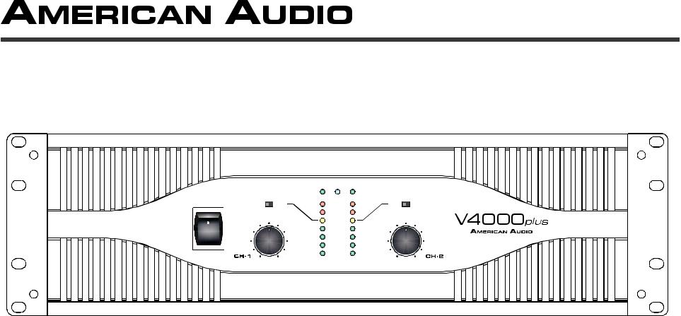 American Audio V4000 plus User Manual