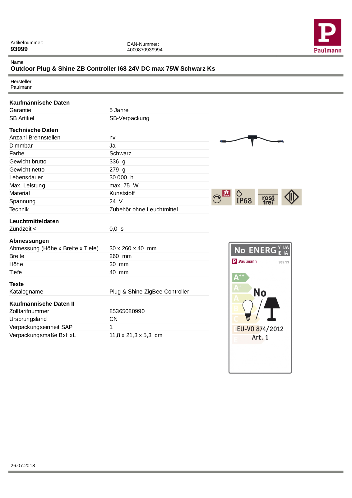 PAULMANN PLM 93999 Datasheet - ManualMachine.com