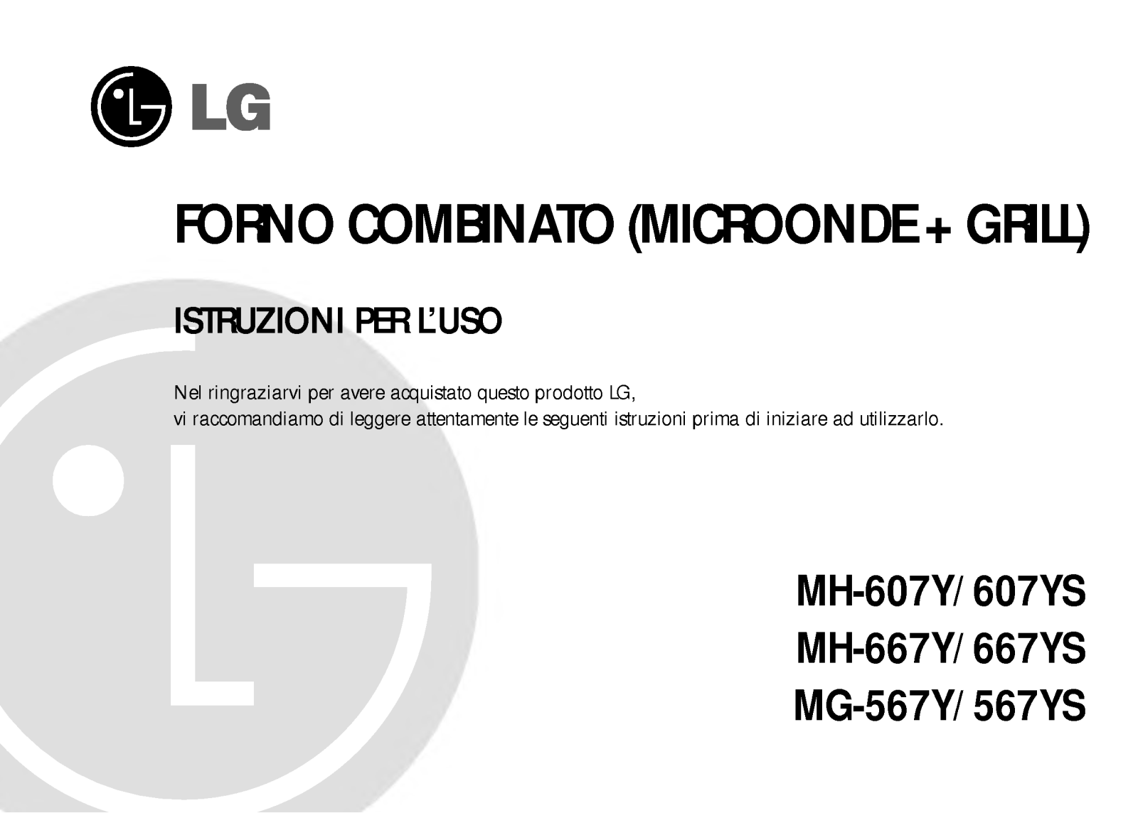 Lg MG-567YS, MG-567Y, MH-667Y, MH-667YS, MH-607Y User Manual