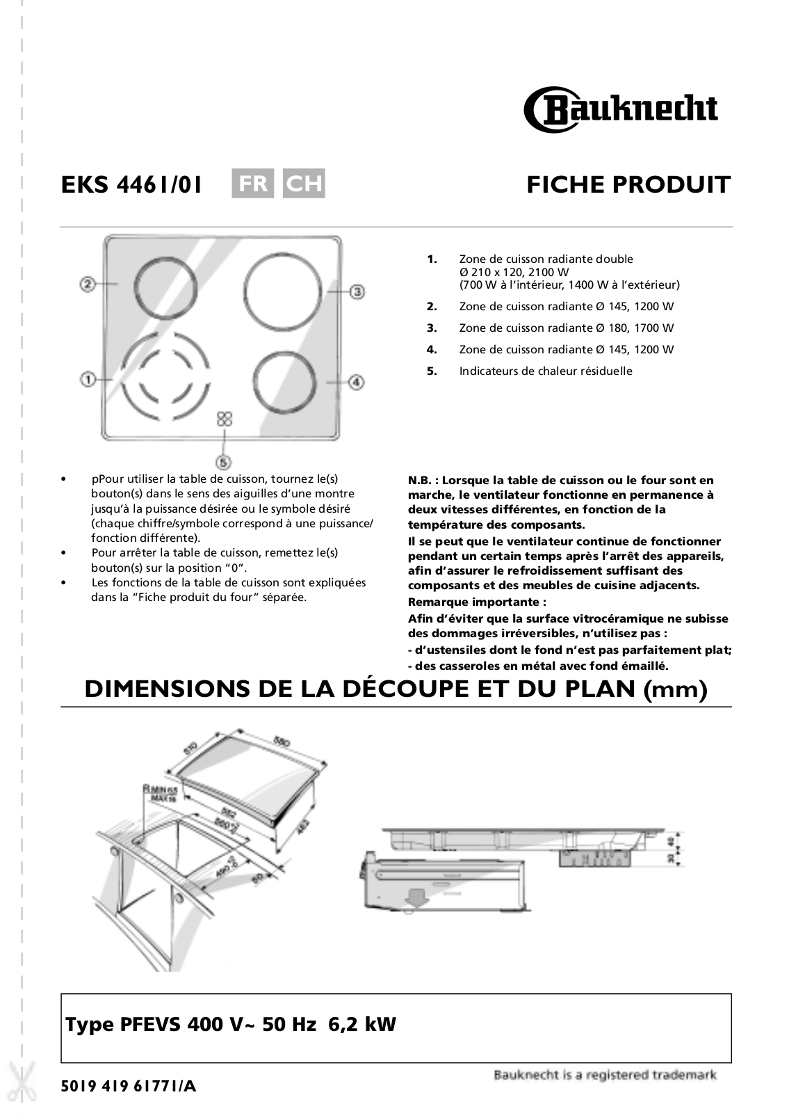 bauknecht EKS 4461/01 Product Manual