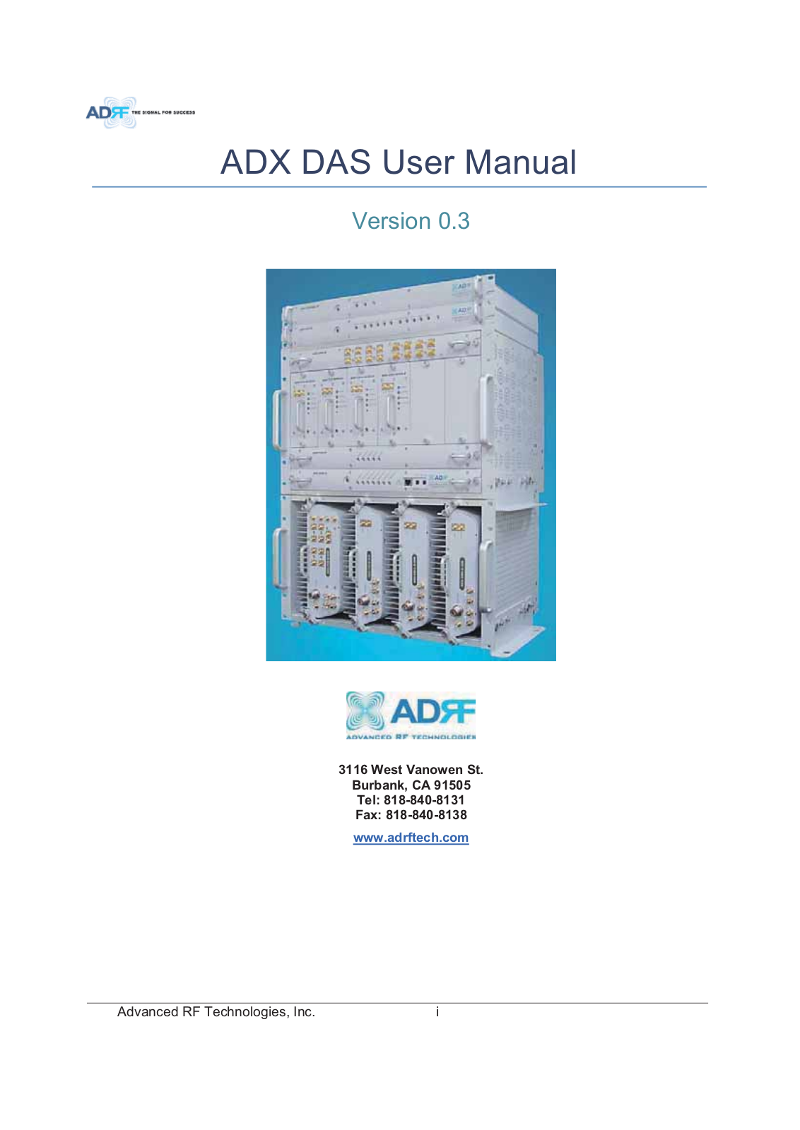 Advanced RF Technologies ADX R 730S User Manual