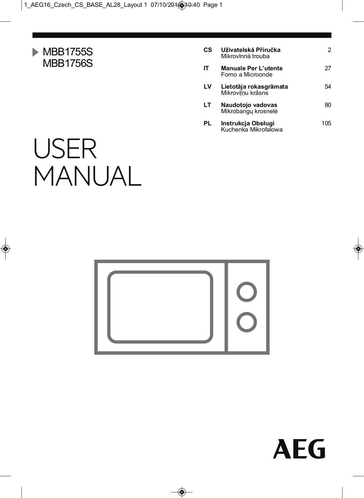 AEG MBB1756S-M User Manual