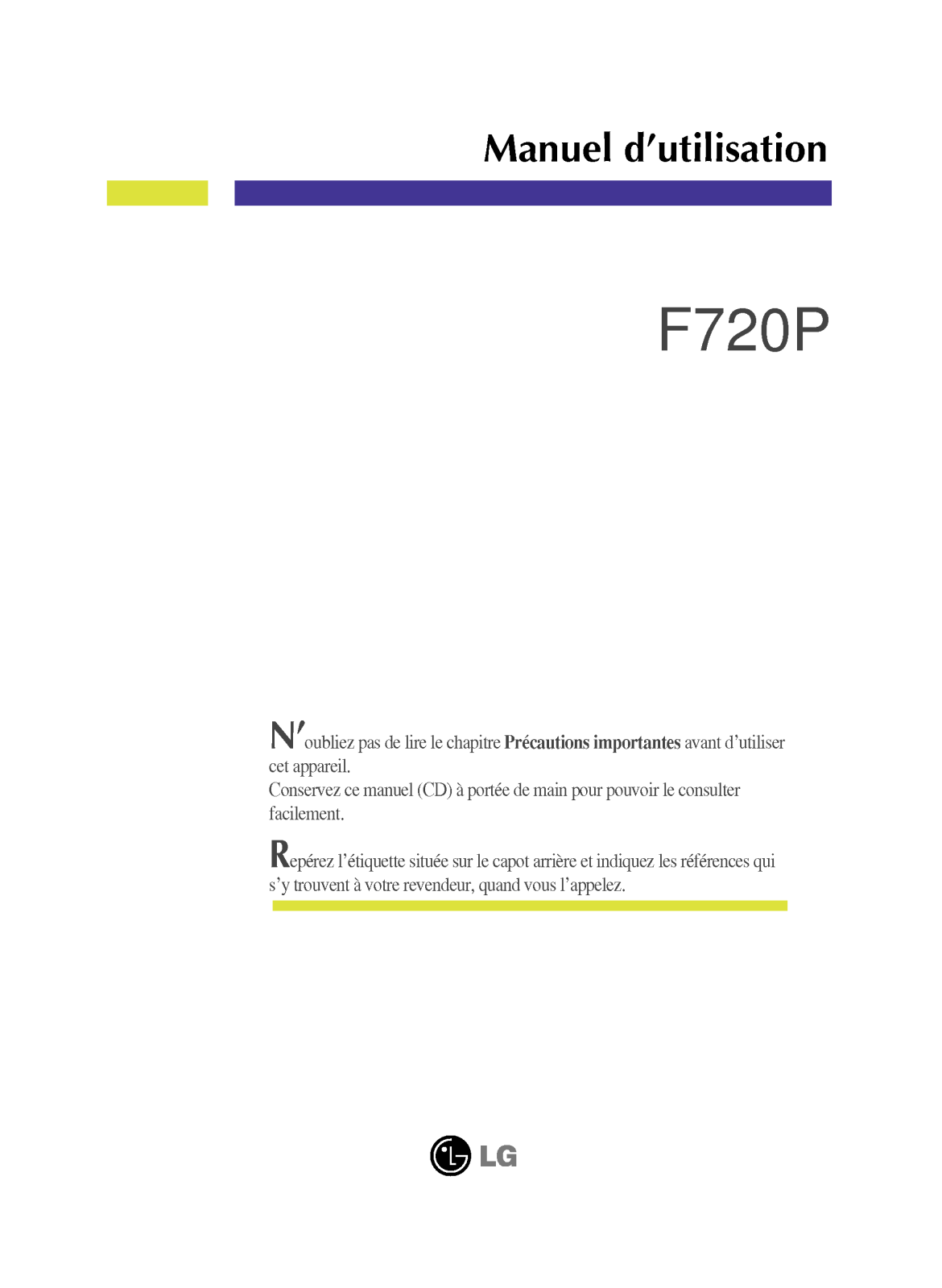 LG F720P User Manual