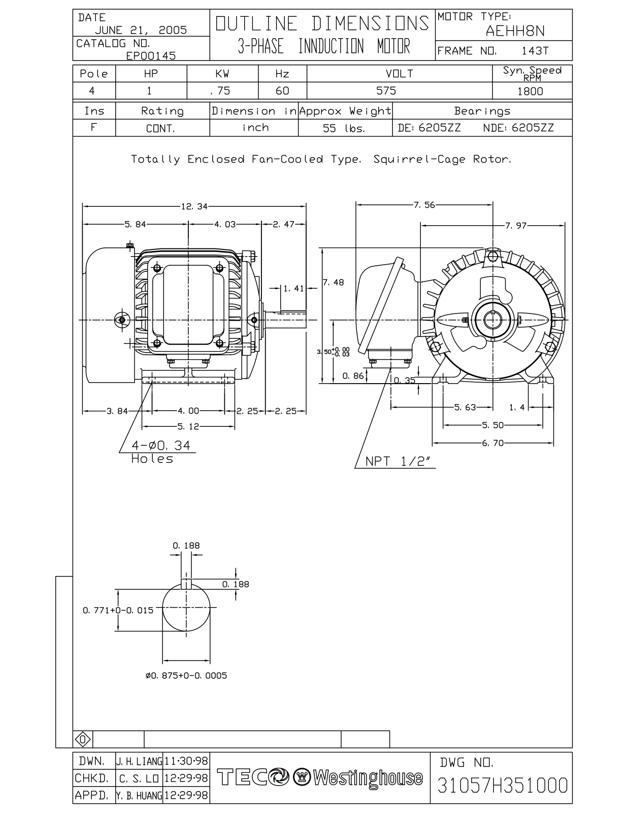 Teco EP00145 Reference Drawing